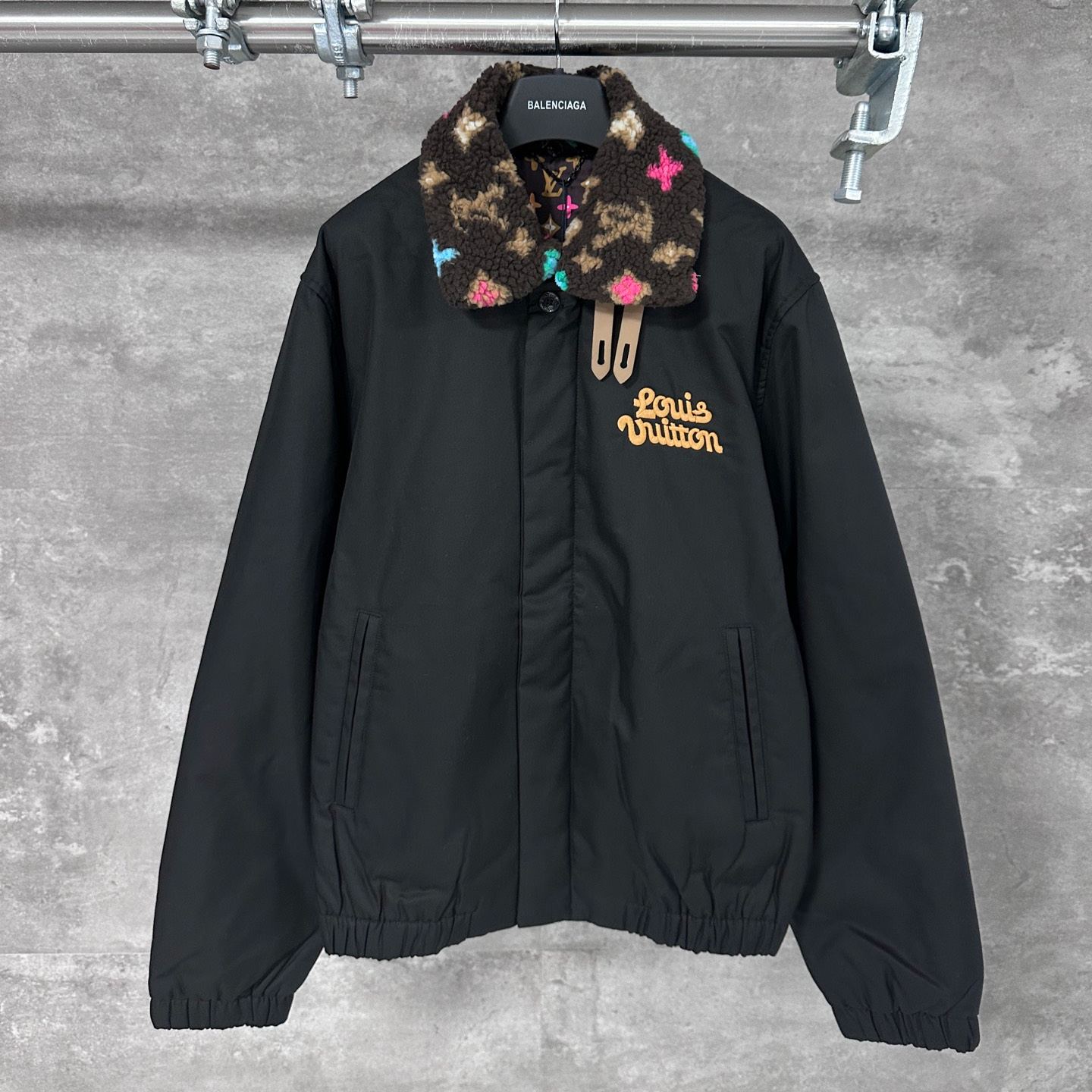 Tyler, The Creator x Louis Vuitton Cotton Aviator Jacket With Monogram Fleece Collar "Noir"（1AFPTM）
