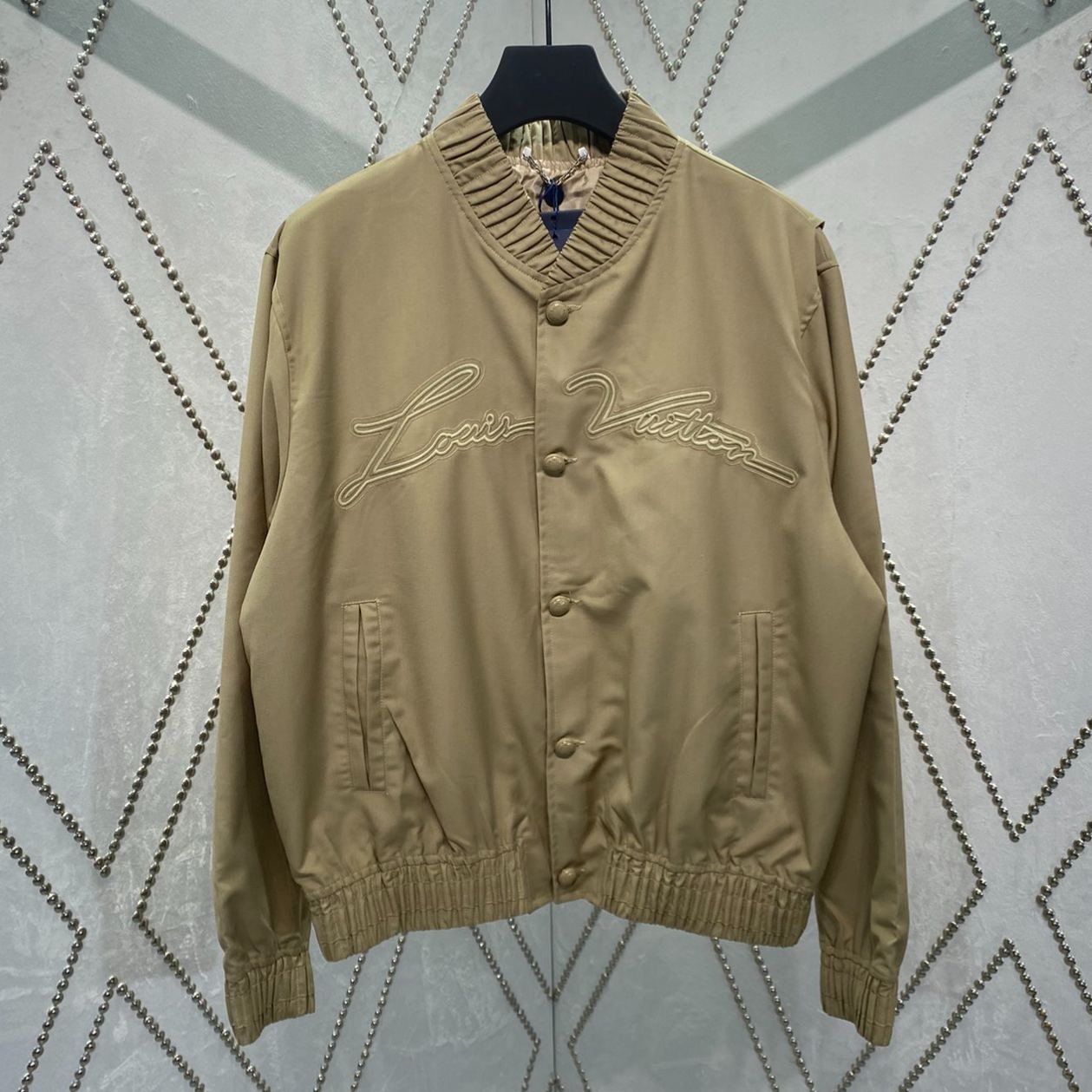 Louis Vuitton letter embroidered logo baseball jacket jacket（1AFQDS）