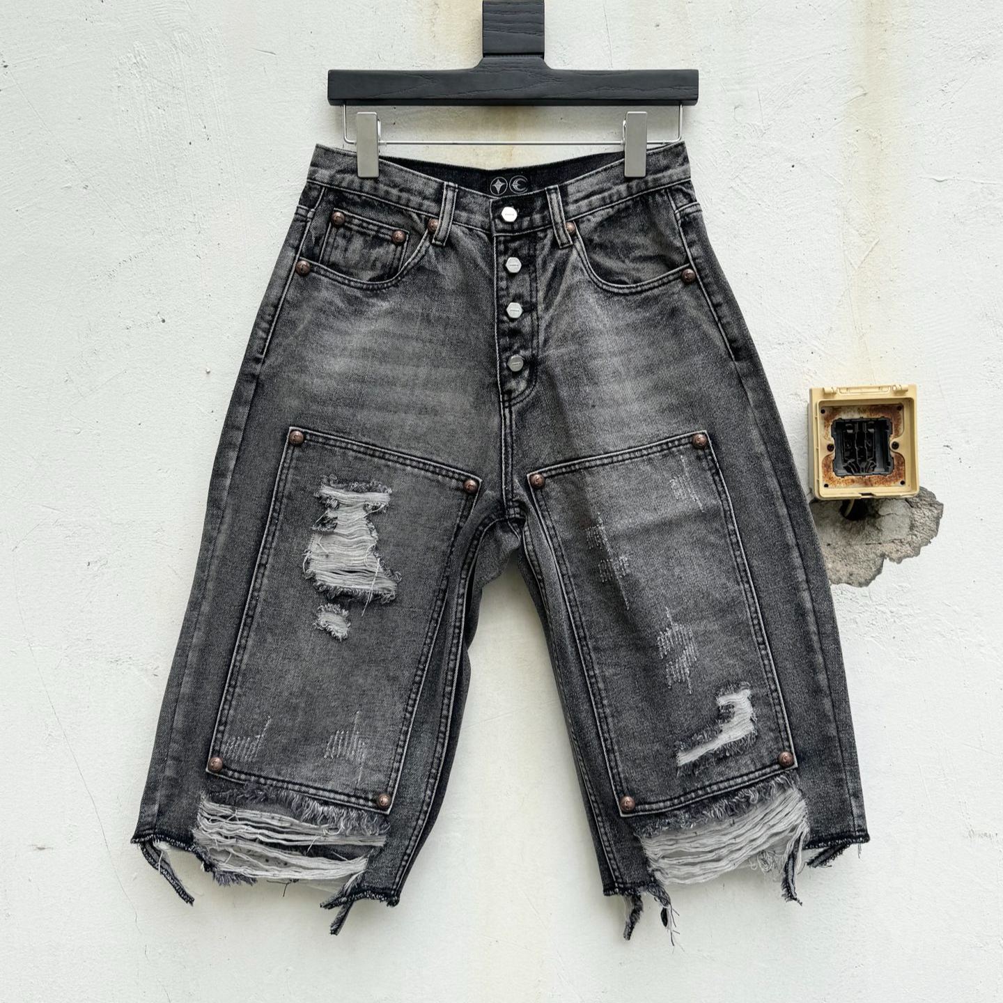 THUG CLUB Double knee Damage Shorts（TC24PT0302）