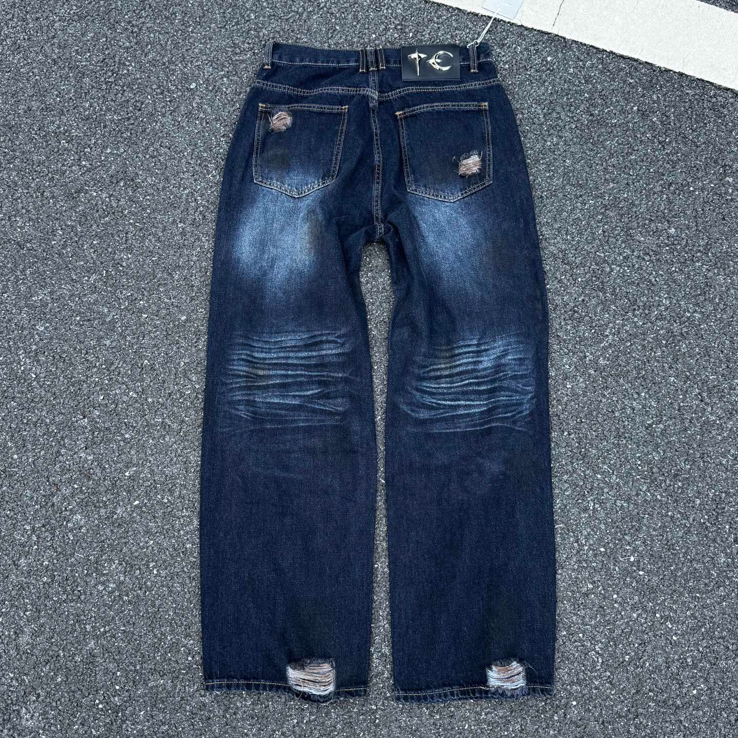 THUG CLUB Burn Down Denim Pants "BLUE"（TC25PT0701）