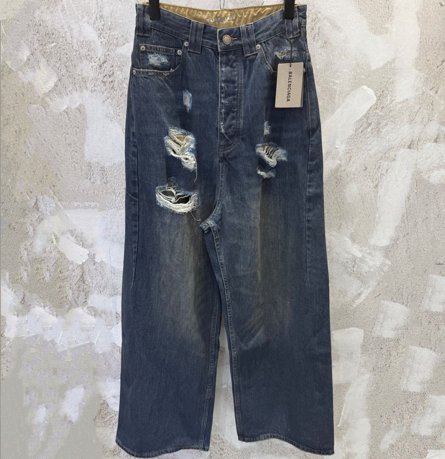 BALENCIAGA  Men's Baggy Pants in Blue (824299TSW714011）