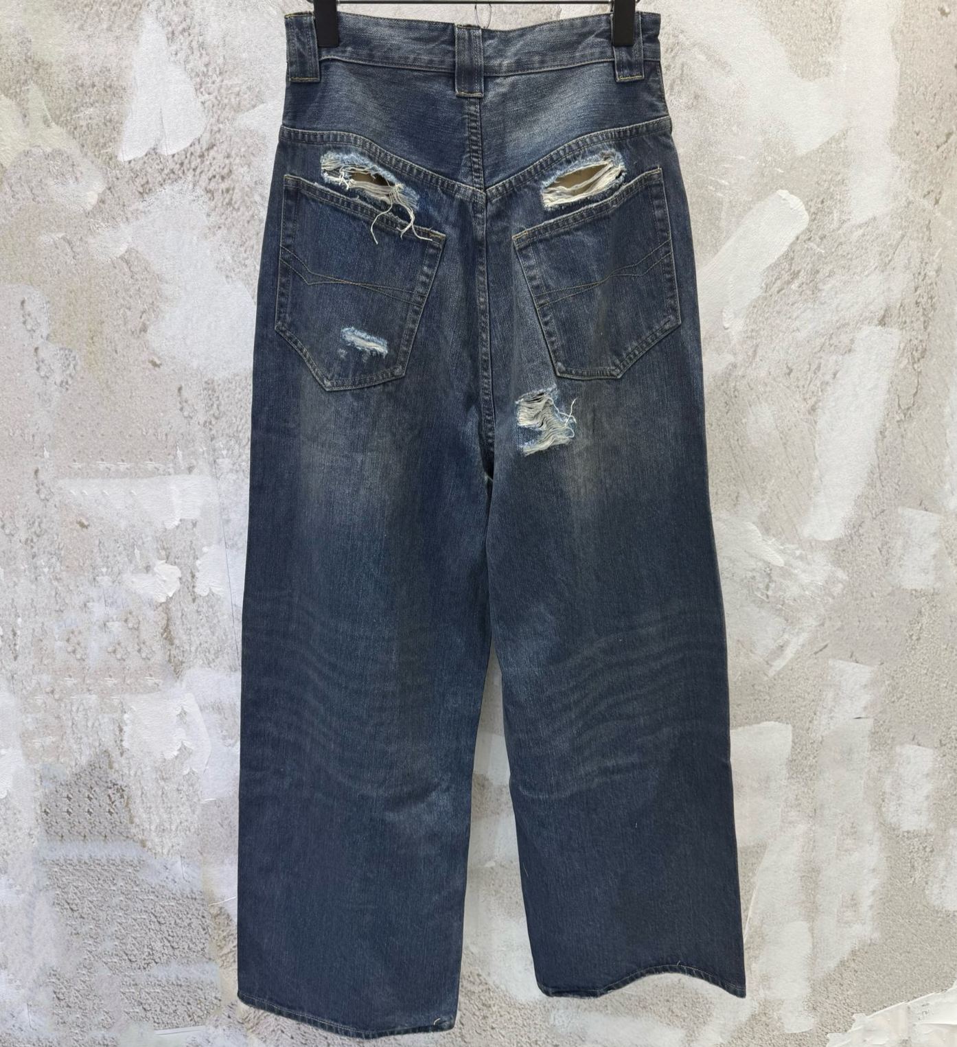 BALENCIAGA  Men's Baggy Pants in Blue (824299TSW714011）