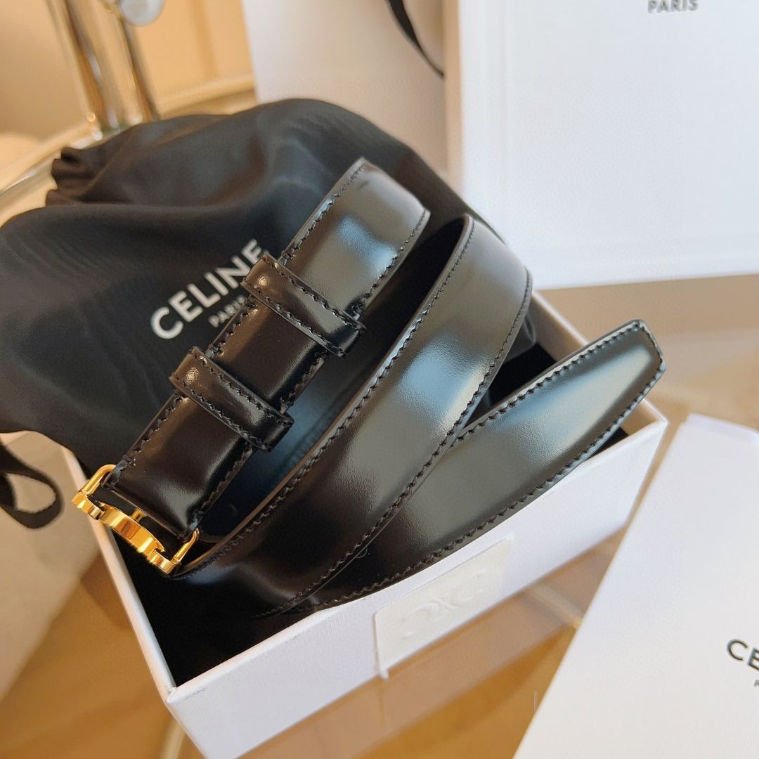 Celine Medium Triomphe Belt in Taurillon Leather（45AK93A01.38NO）