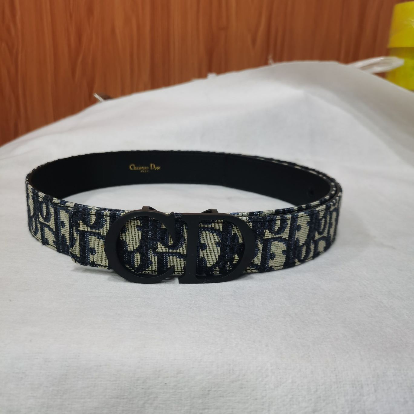 Dior Oblique Reversible Belt 'Navy/Beige'（4353RUYSE-H05E）