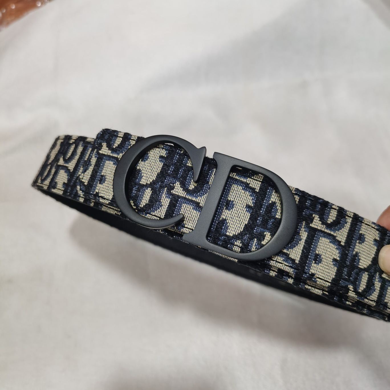 Dior Oblique Reversible Belt 'Navy/Beige'（4353RUYSE-H05E）