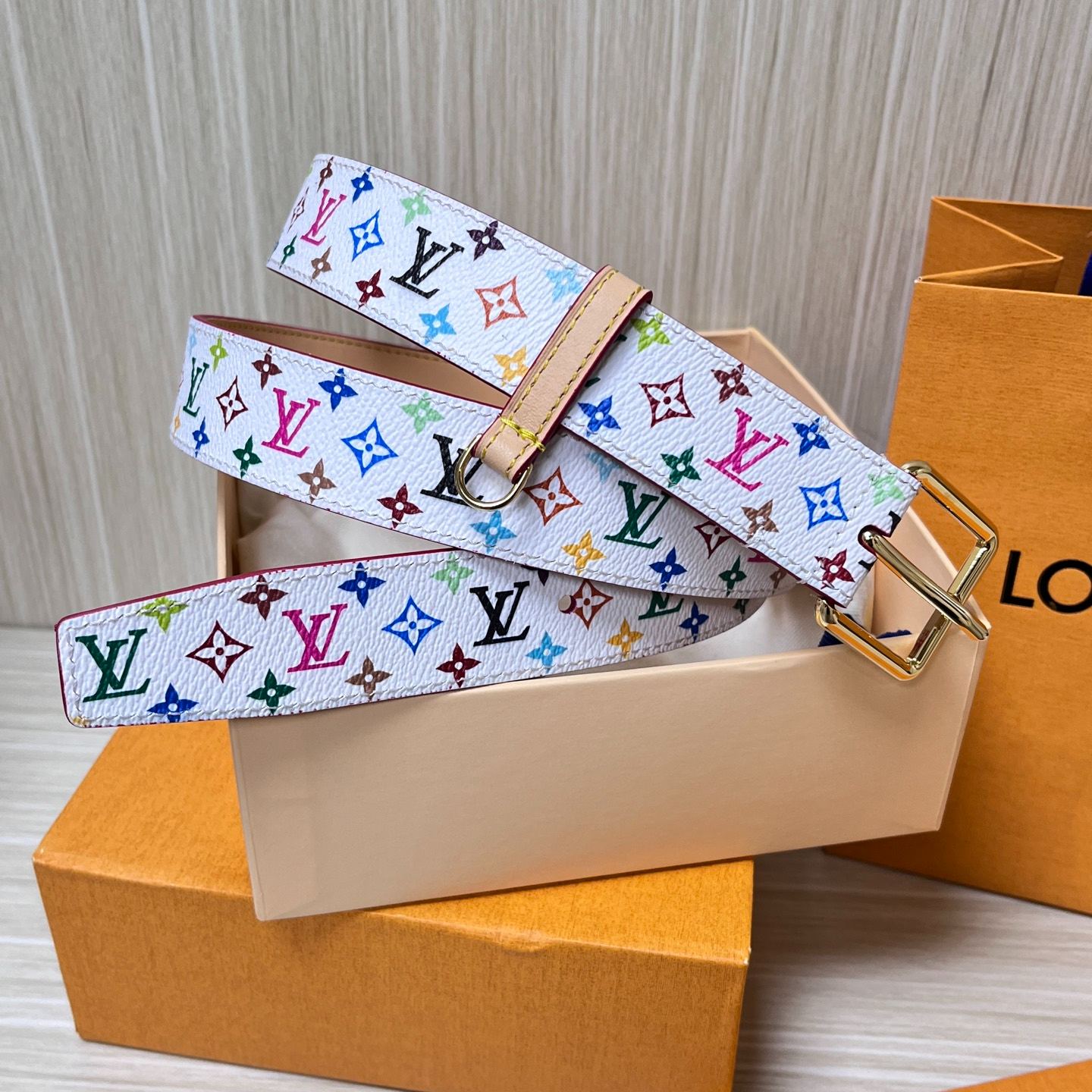 Louis Vuitton x Takashi Murakami LV D-Ring 30mm Belt（M8982）