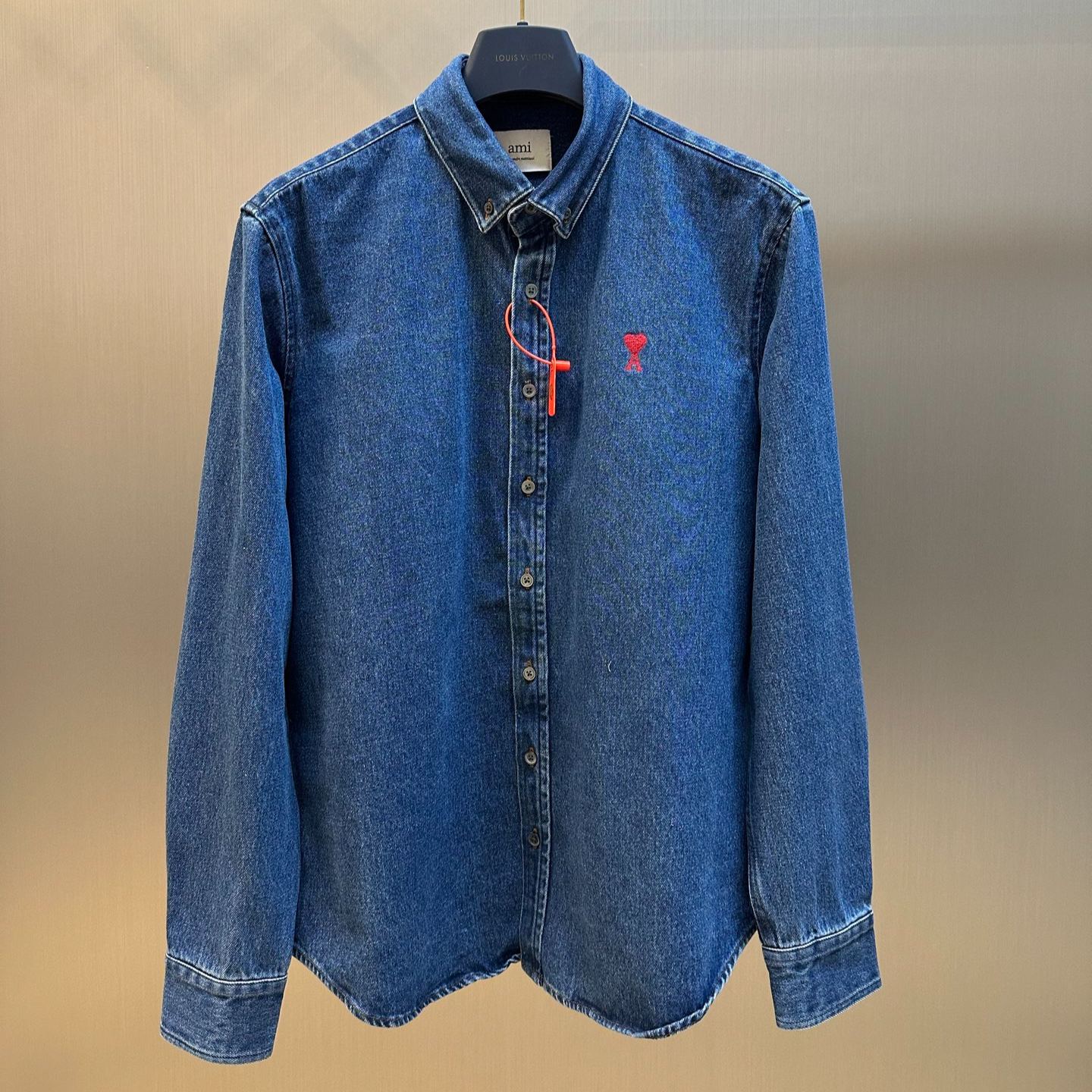 Ami Heart Logo Denim Shirt（USH063DE0032-480）