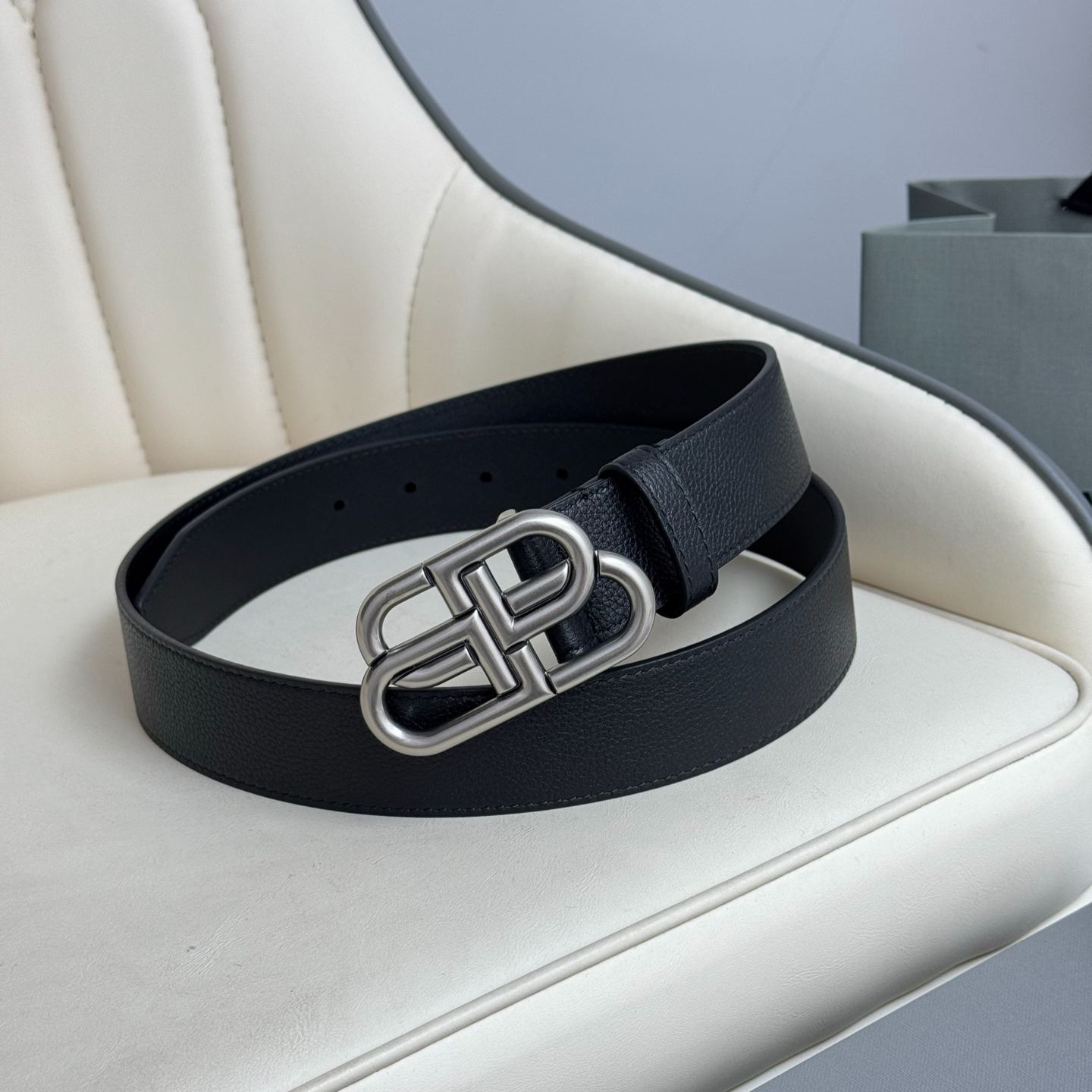 Balenciaga Bb Large Belt in Black-3.5cm（5703701CH041000）