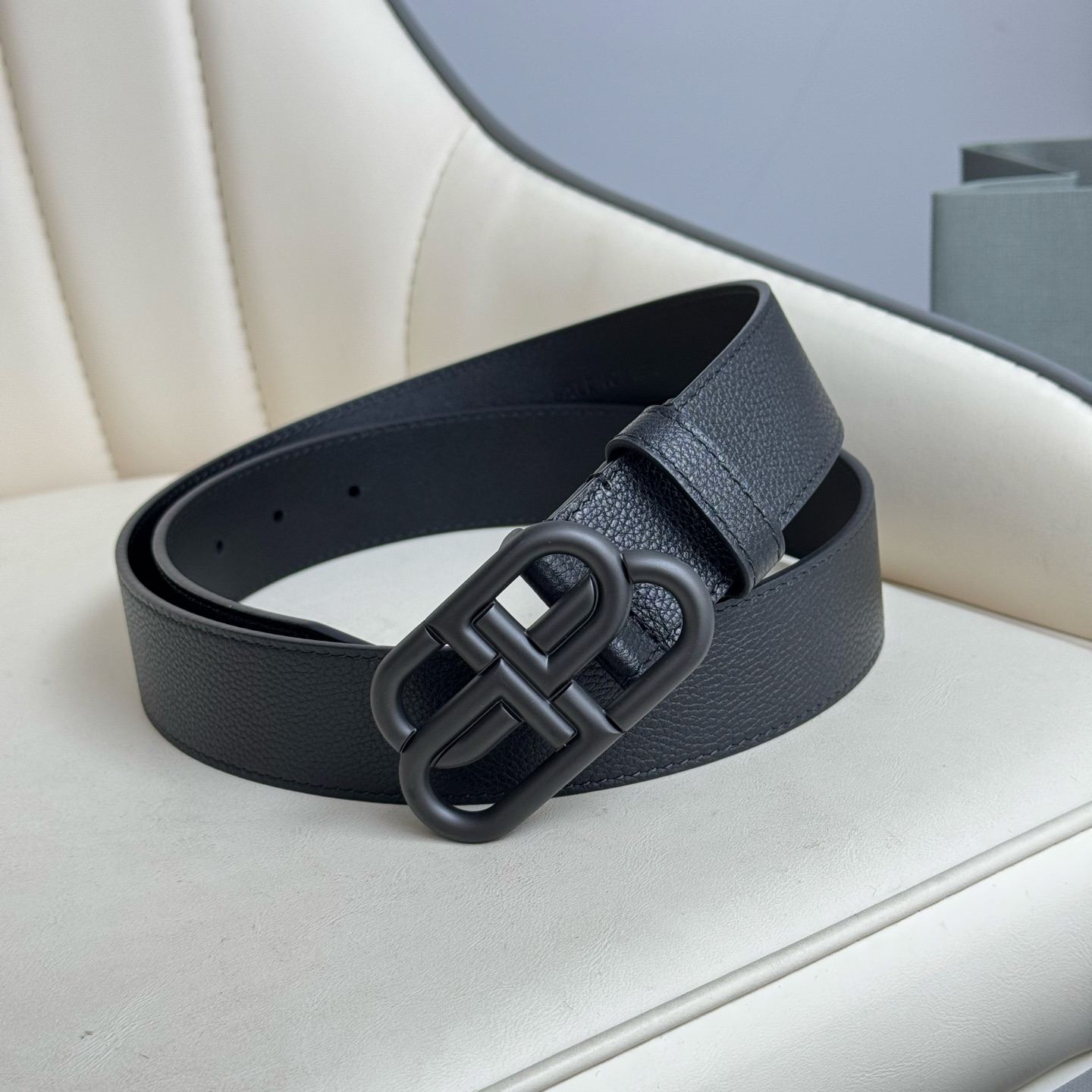 Balenciaga Bb Large Belt in Black-3.5cm（5703701CH041000）