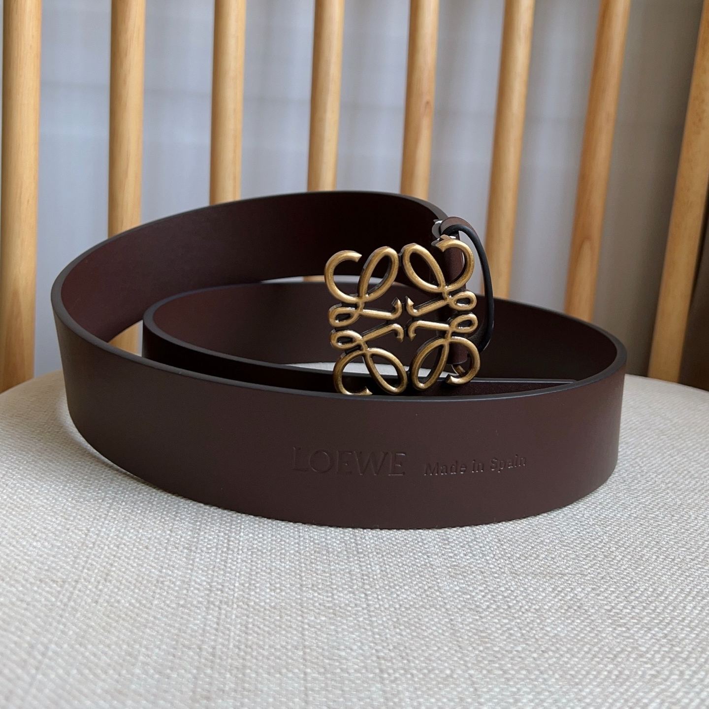 LOEWE Calfskin Chunky Anagram Belt（E619238X49-8779）