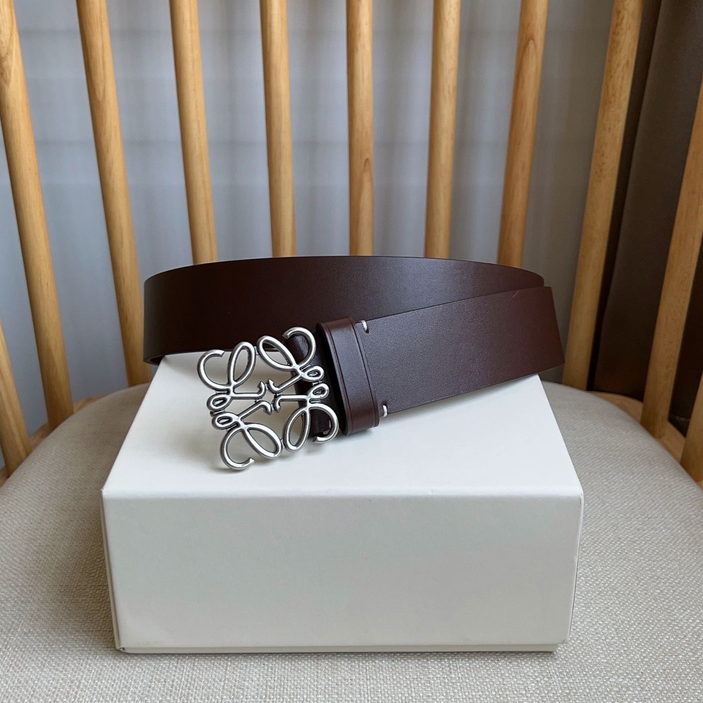 LOEWE Calfskin Chunky Anagram Belt（E619238X49-8779）