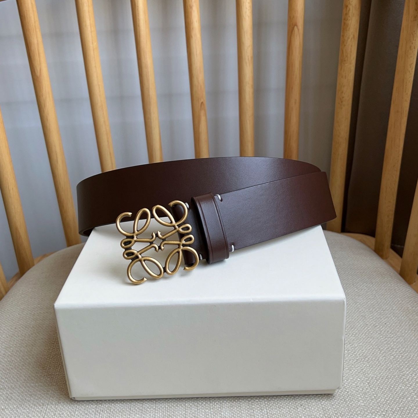 LOEWE Calfskin Chunky Anagram Belt（E619238X49-8779）