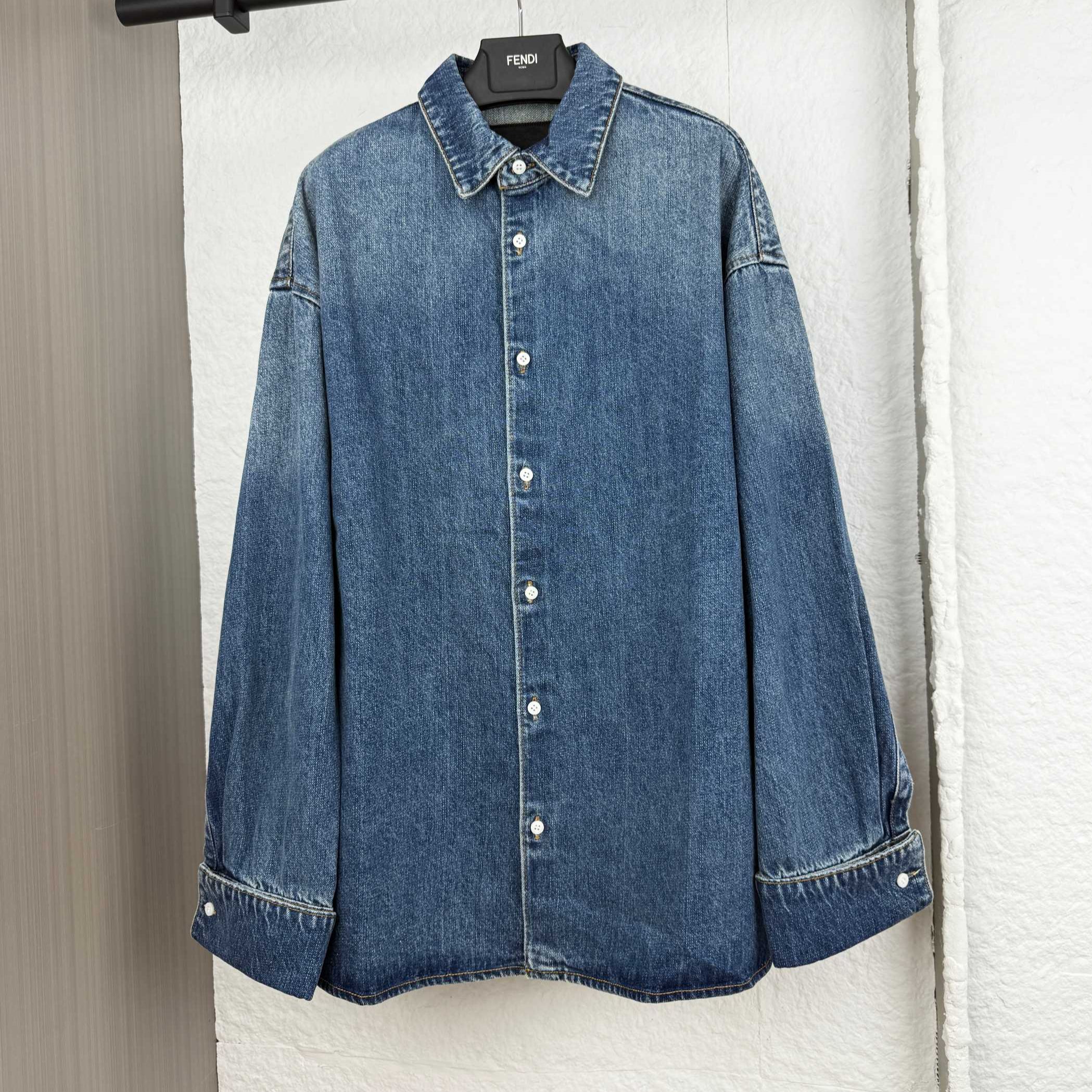 Prada denim shirt navy (GEC092-14EF-F0008-S-CMO）