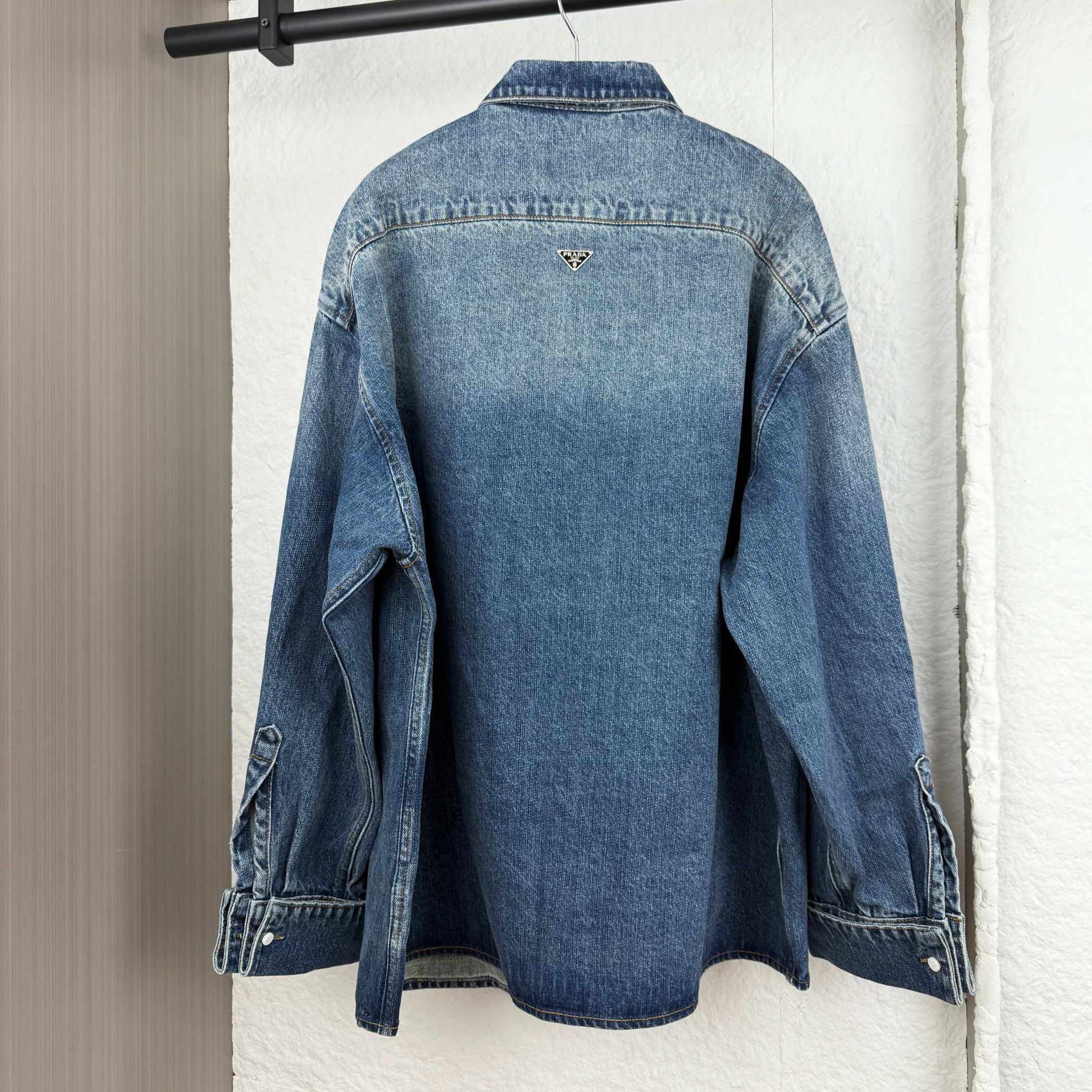 Prada denim shirt navy (GEC092-14EF-F0008-S-CMO）