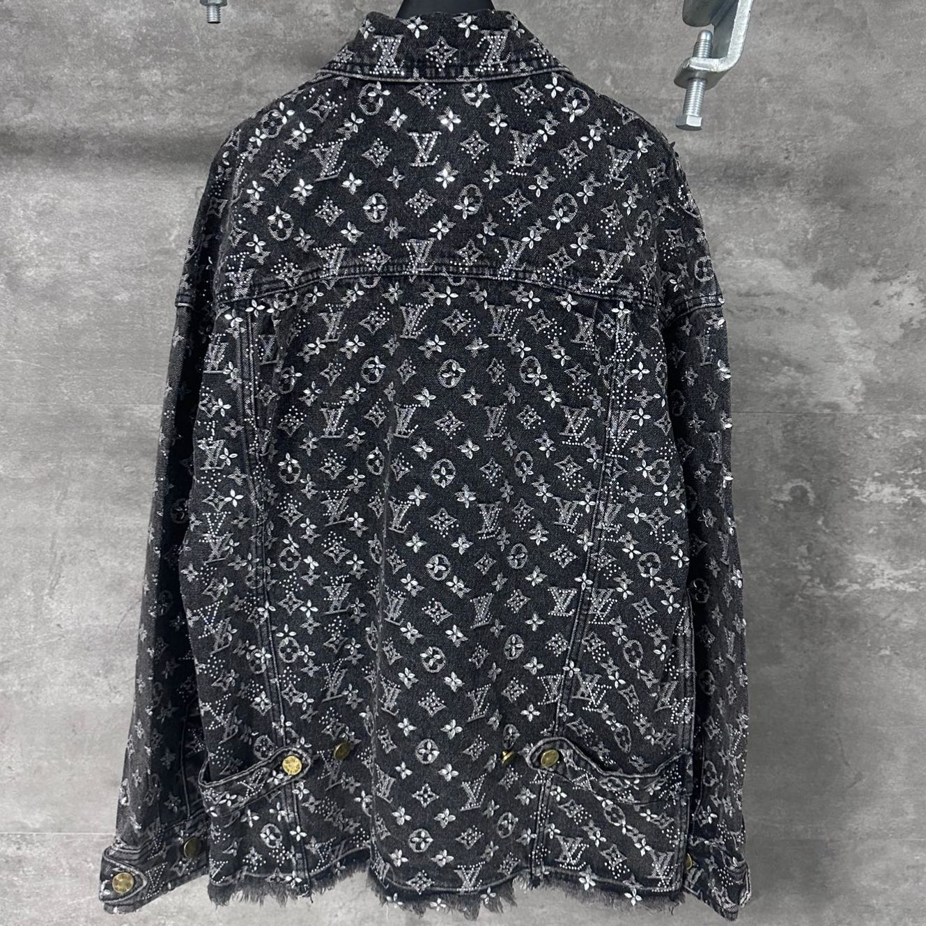 Louis Vuitton embroidered Monogram pattern denim shirt jacket（1ABY8Z）