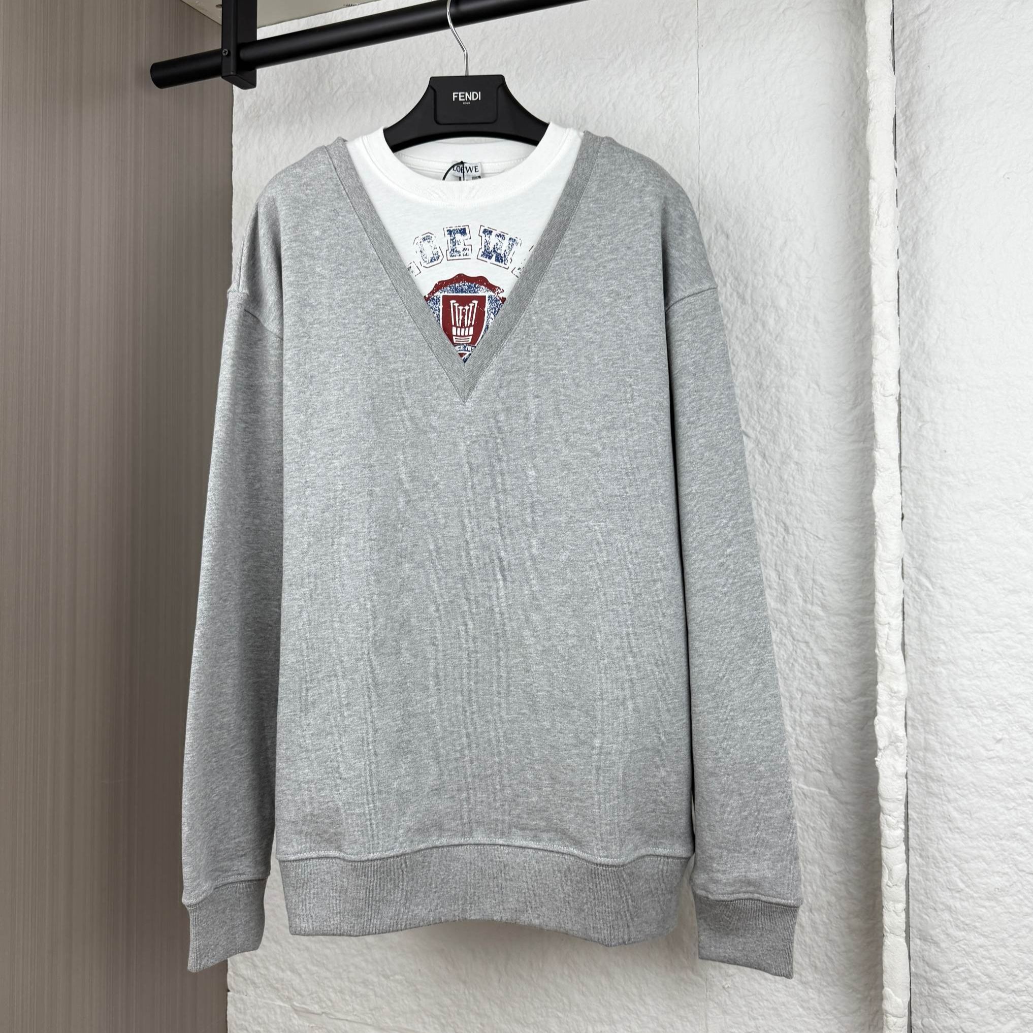 Loewe cotton sweatshirt grey (H526Y24X69-1440）