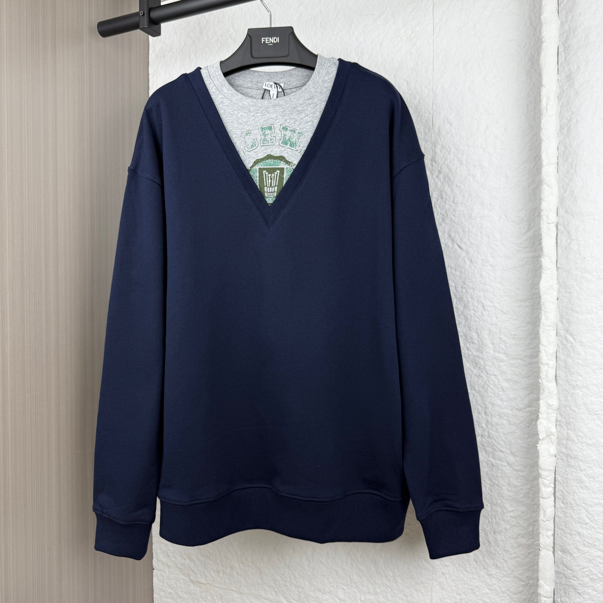 Loewe cotton sweatshirt grey (H526Y24X69-1440）