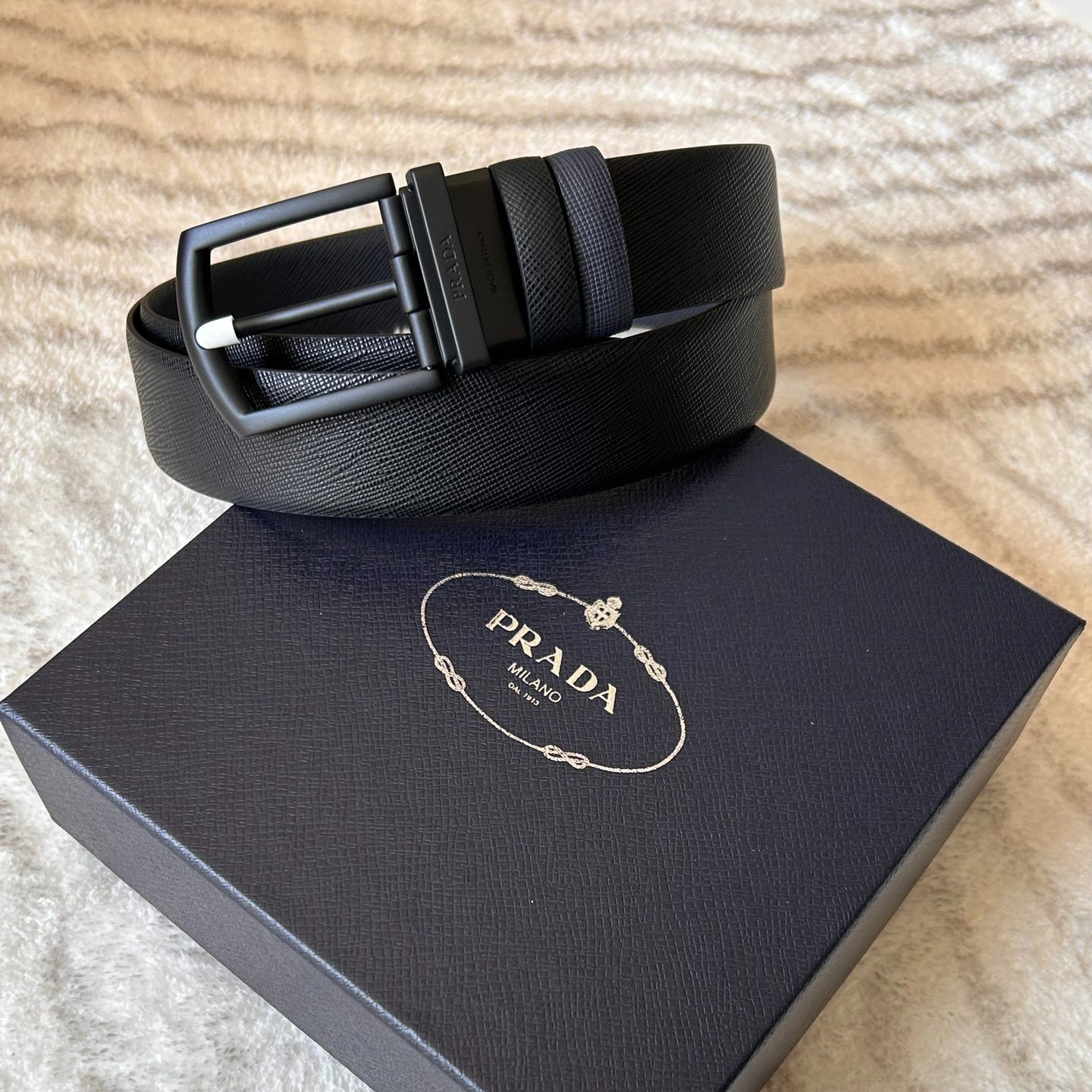 Prada leather belt-3.4cm（2CC468053F0XCR85）