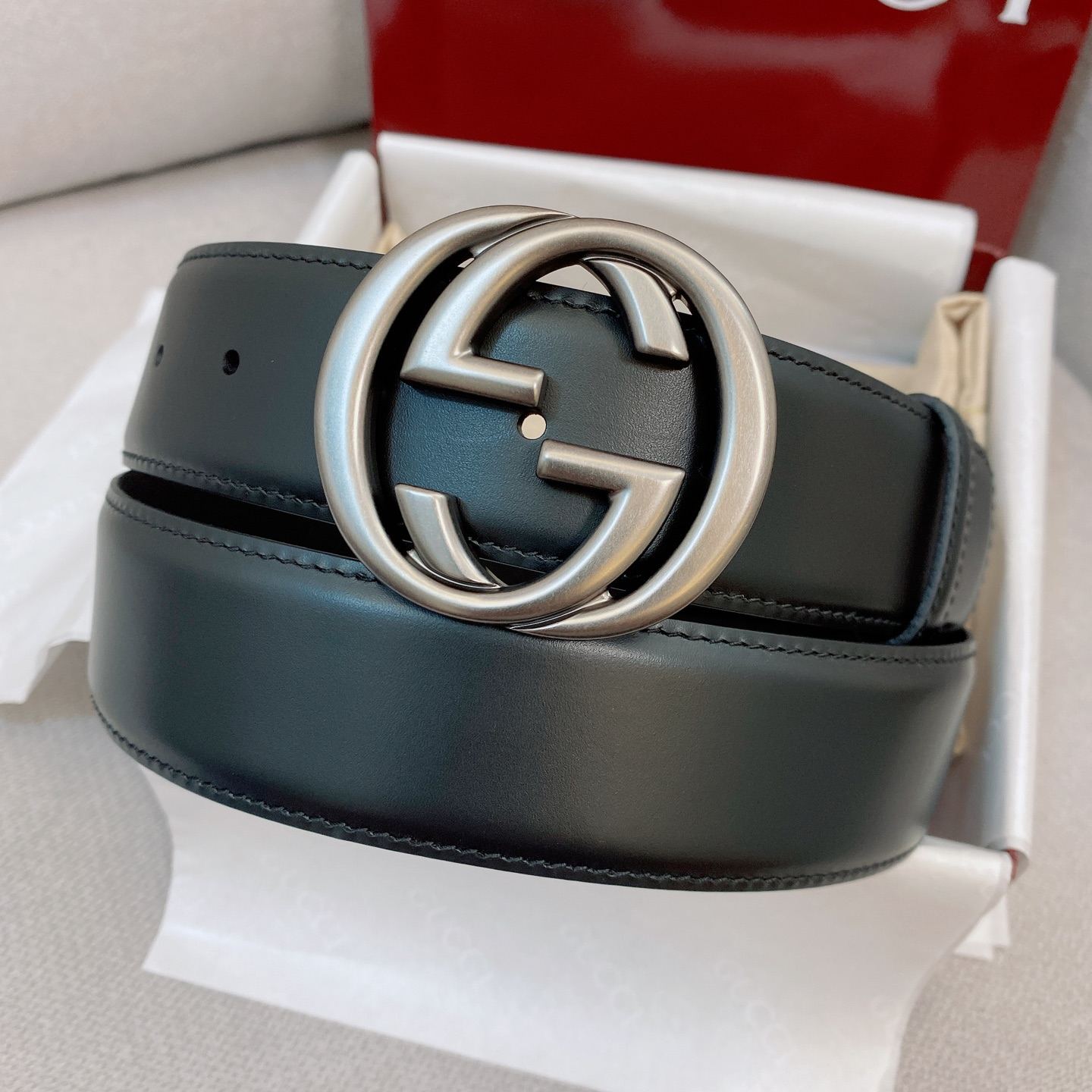 Gucci Interlocking G Buckle Belt-4cm（7741530YA0X1000）