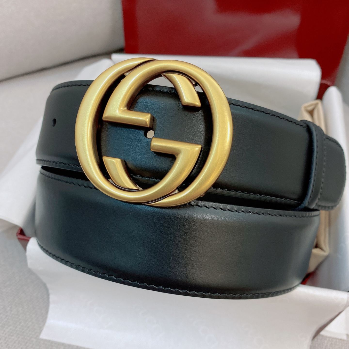 Gucci Interlocking G Buckle Belt-4cm（7741530YA0X1000）