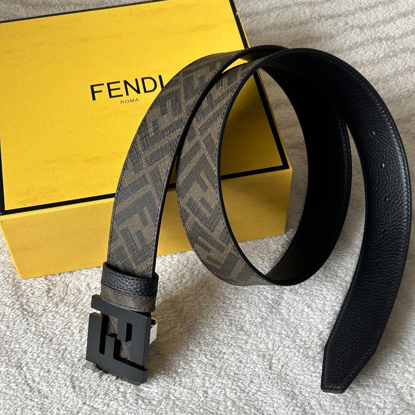 Fendi FF Belt Leather Brown-4cm（7C0432AEU9F148A）