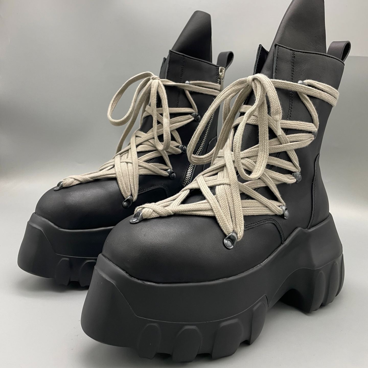 Rick Owens Hollywood Megalaced Mega Tractor "Black/Black" (RU01E5867LOOW1-99)