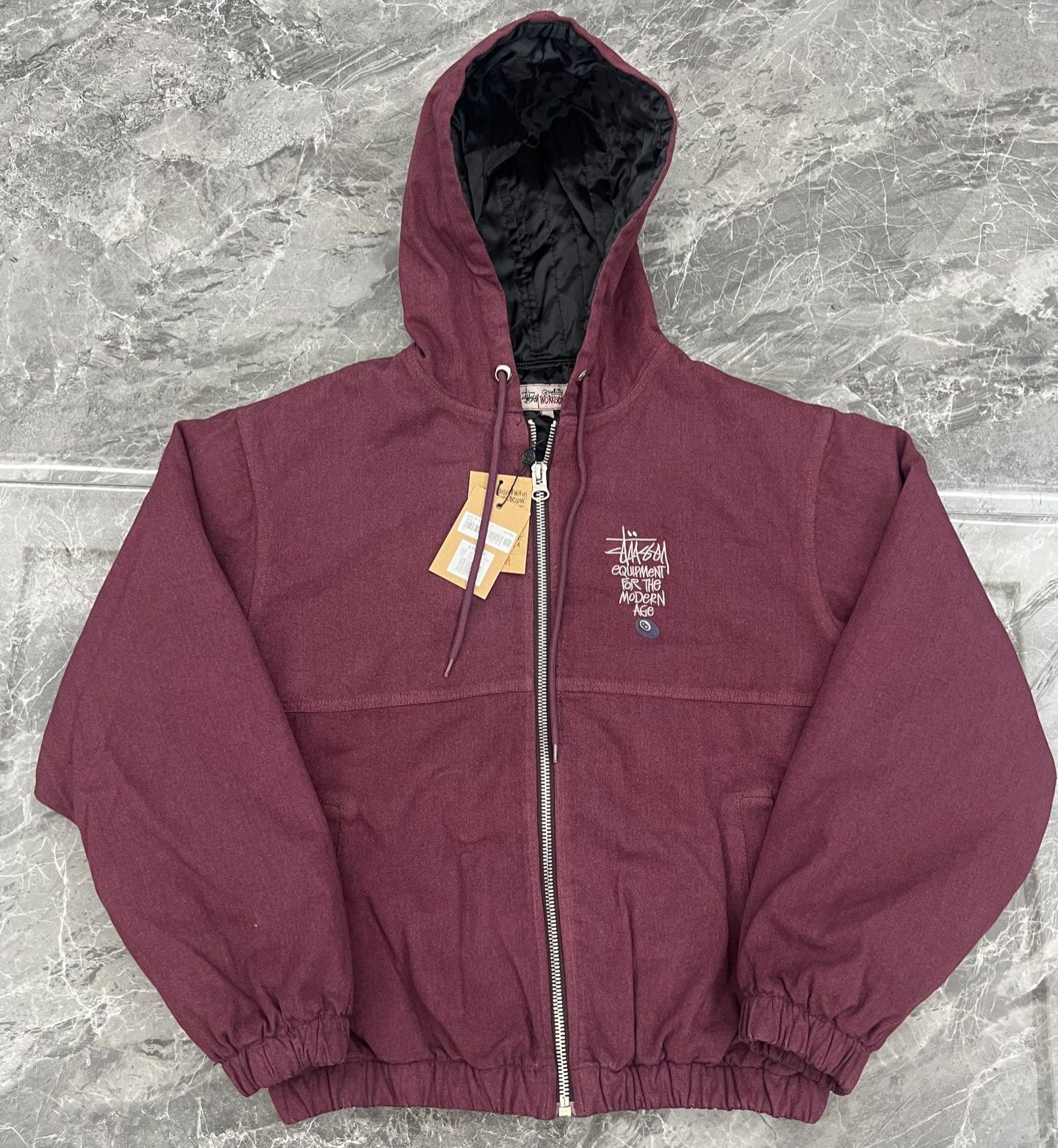 Stussy letter embroidered hooded padded jacket（115648）