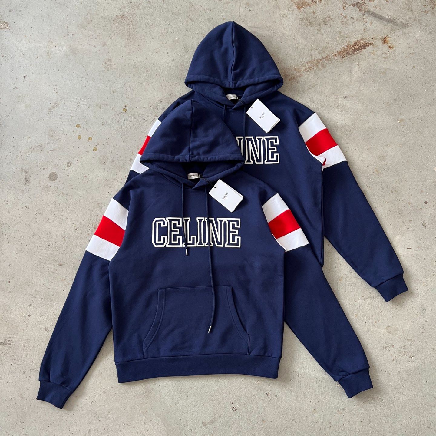 CELINE Loose Hoodie in Cotton Fleece  (RY08X510Z-FZQ7）