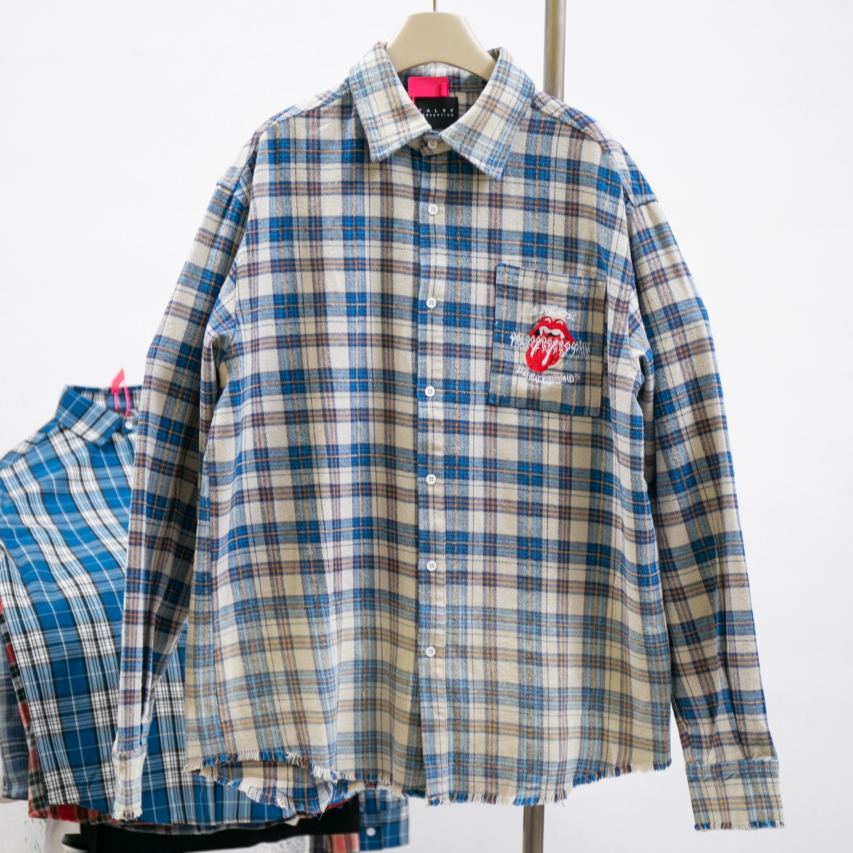 False Perception plaid shirt high street style (2402-19-03)