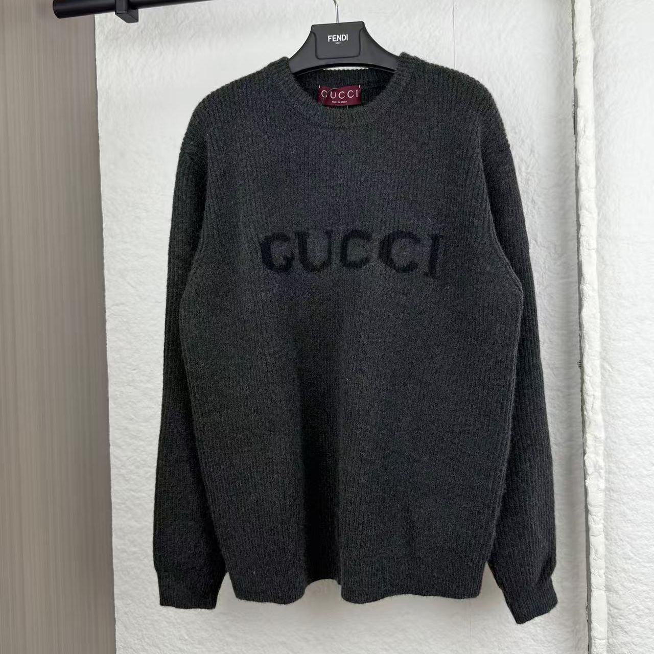 GUCCI Cashmere-blend ribbed sweater（833499XKEYJ1043）