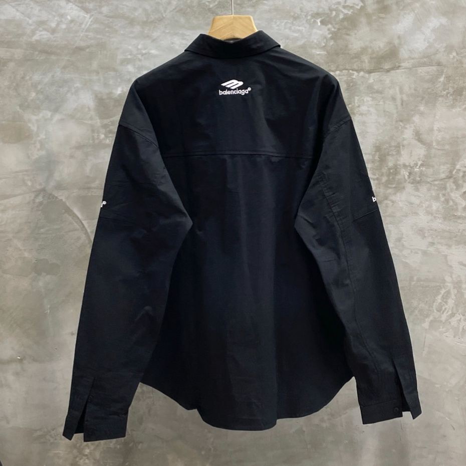 BALENCIAGA embroidered logo lettering stand collar zipper jacket（763436TNQ251000）