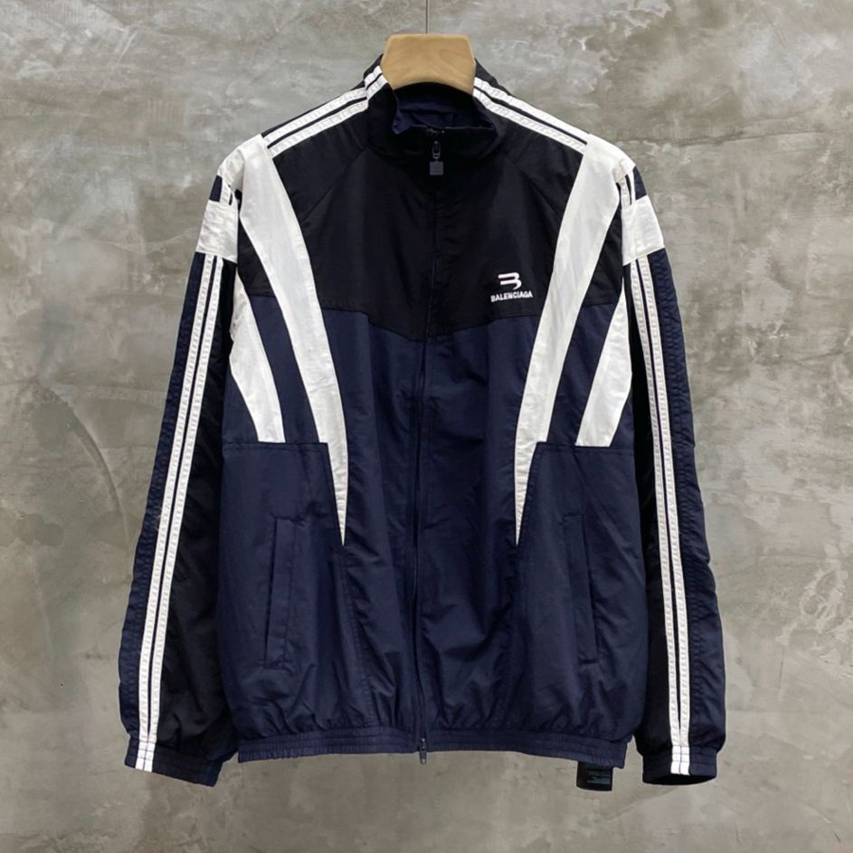 Balenciaga Sporty B Tracksuit Jacket Indigo/Black/White（681438TKO484063）