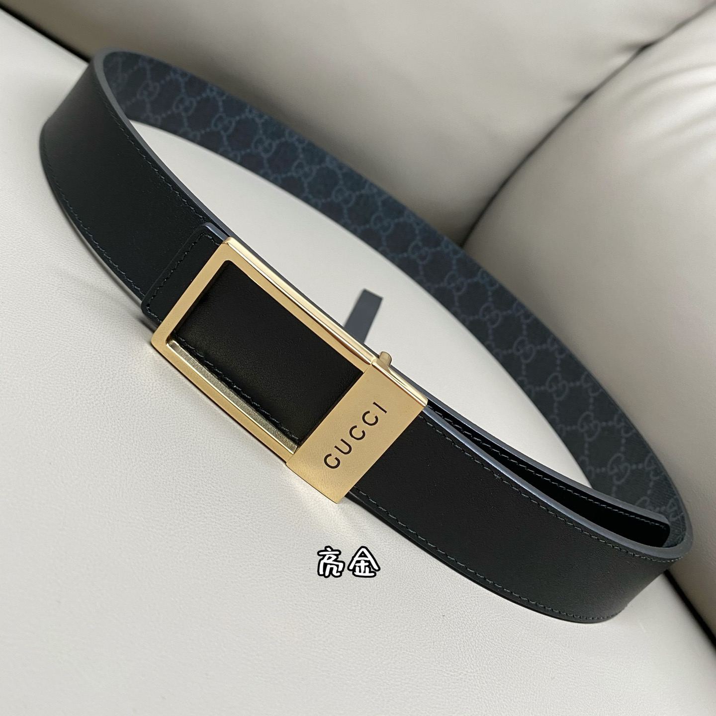 GUCCI Double-sided belt with rectangular buckle（82072492TIC1000）