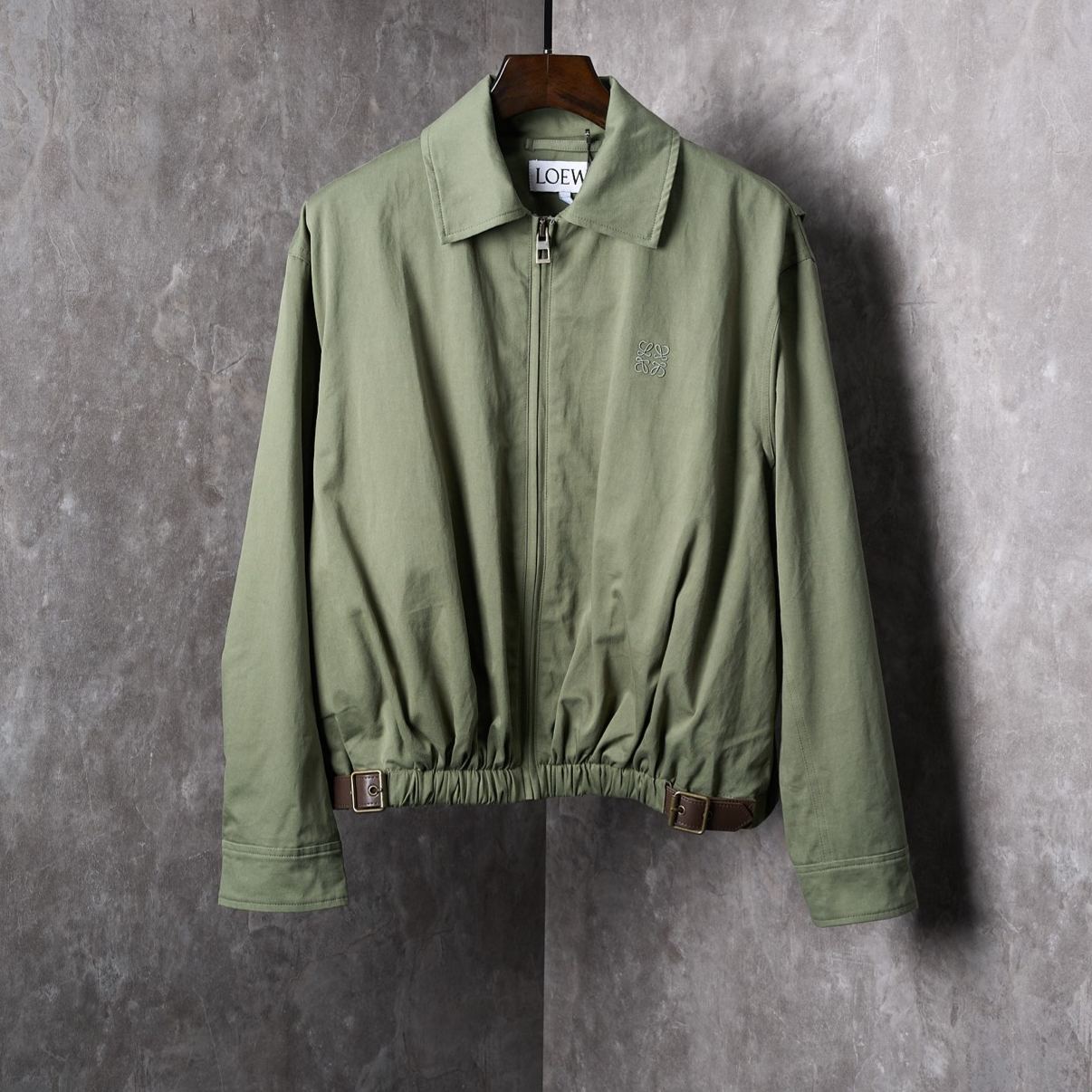 LOEWE Belted jacket in cotton Green   (H526Y02L01-4160）