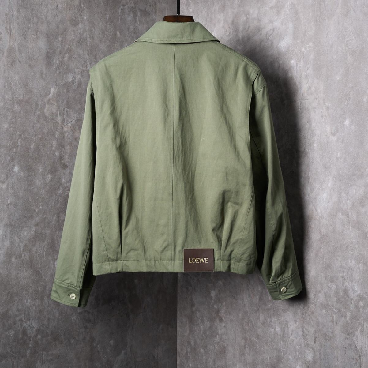 LOEWE Belted jacket in cotton Green   (H526Y02L01-4160）