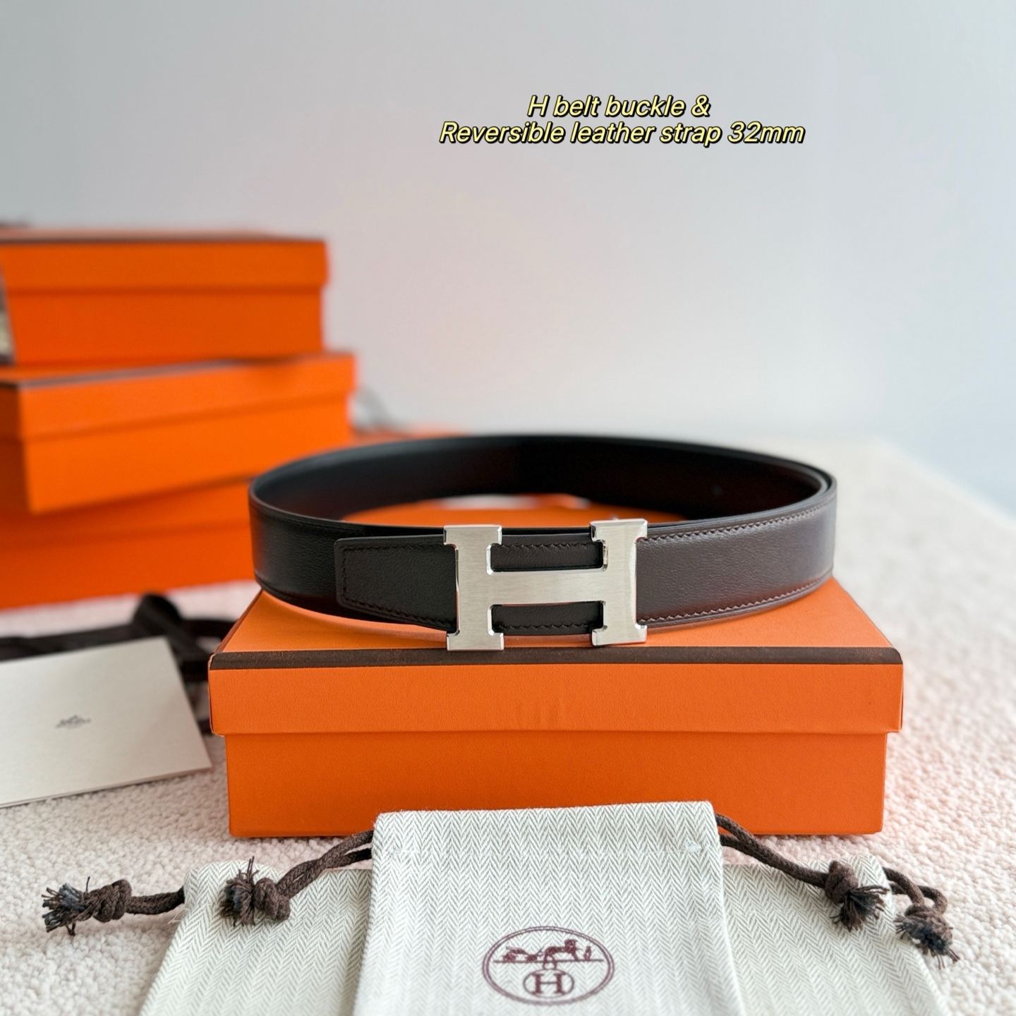 Hermès "H" buckle and reversible belt（H064544CK05-H073967CAAB0）