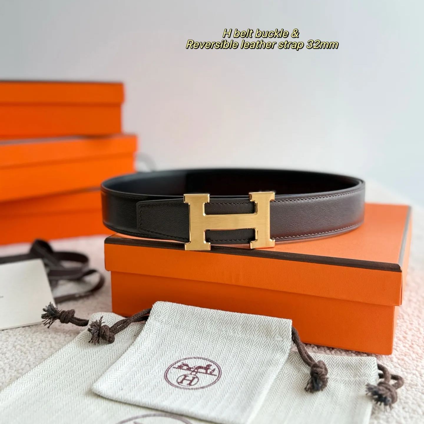 Hermès "H" buckle and reversible belt（H064544CK05-H073967CAAB0）