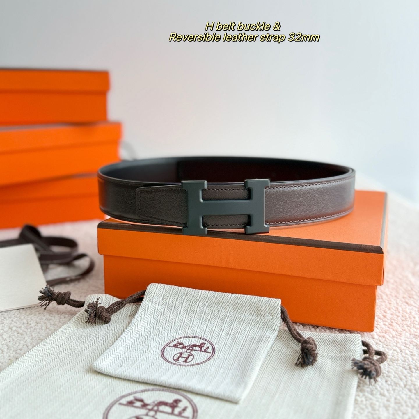 Hermès "H" buckle and reversible belt（H064544CK05-H073967CAAB0）