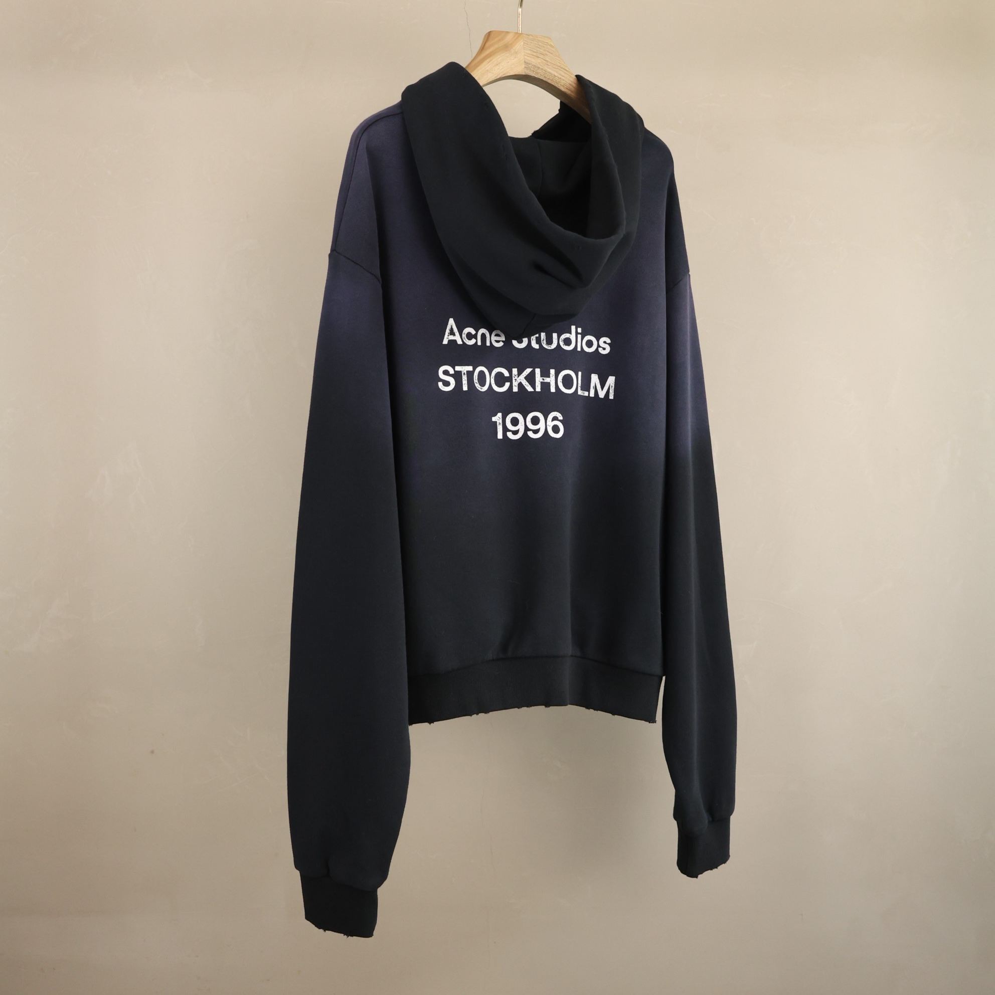 ACNE STUDIOS Men's Back Logo Garment Dyed Hood (CI0136900）