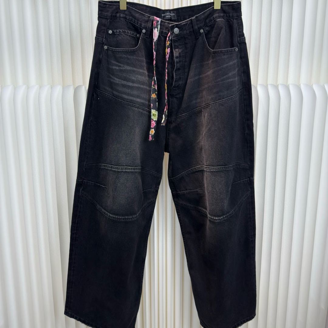 BALENCIAGA Men's George V Baggy Pants "Black"（814161TQW641089）