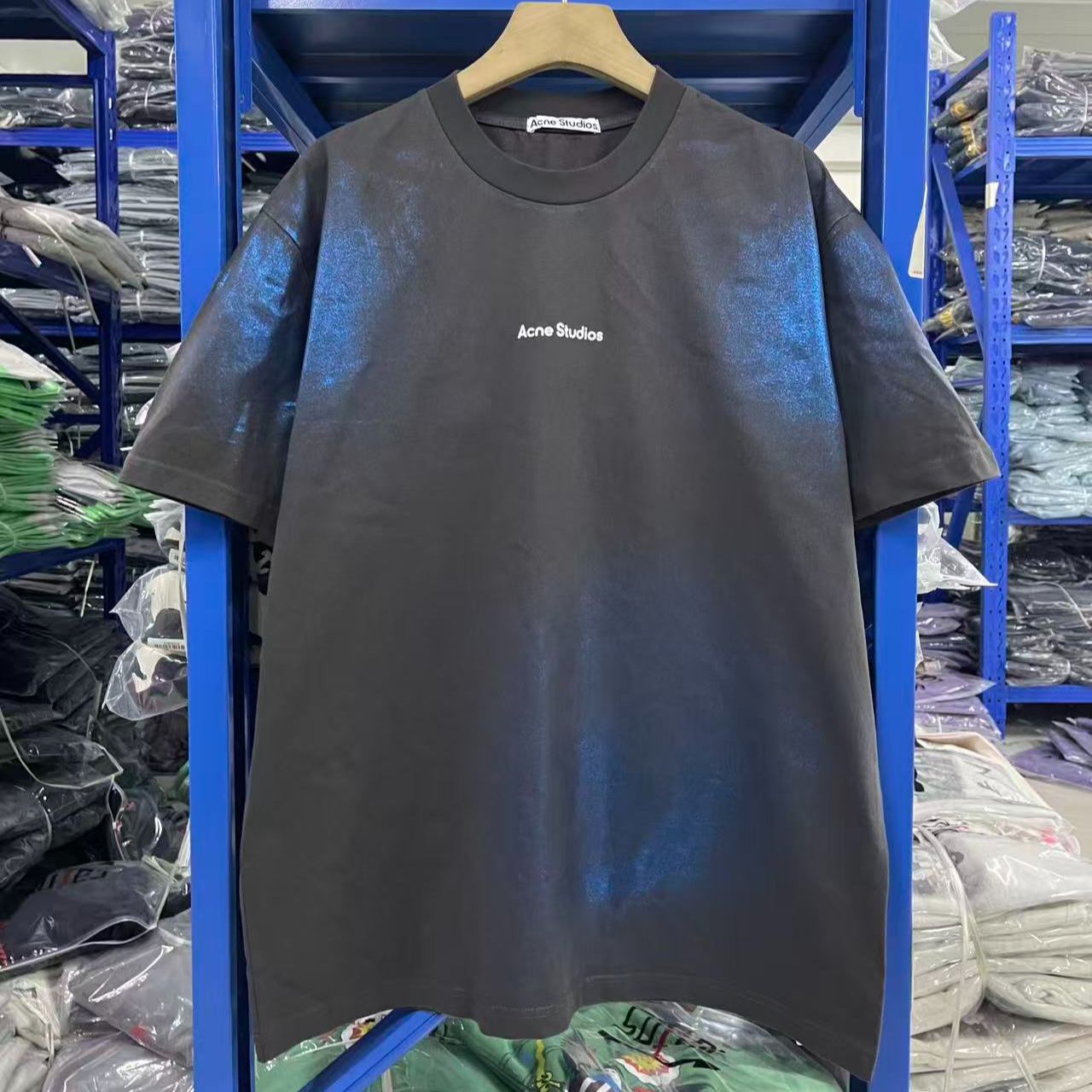 Acne Studios Logo T-Shirt - Blue/Khaki (CL0348-DM1）