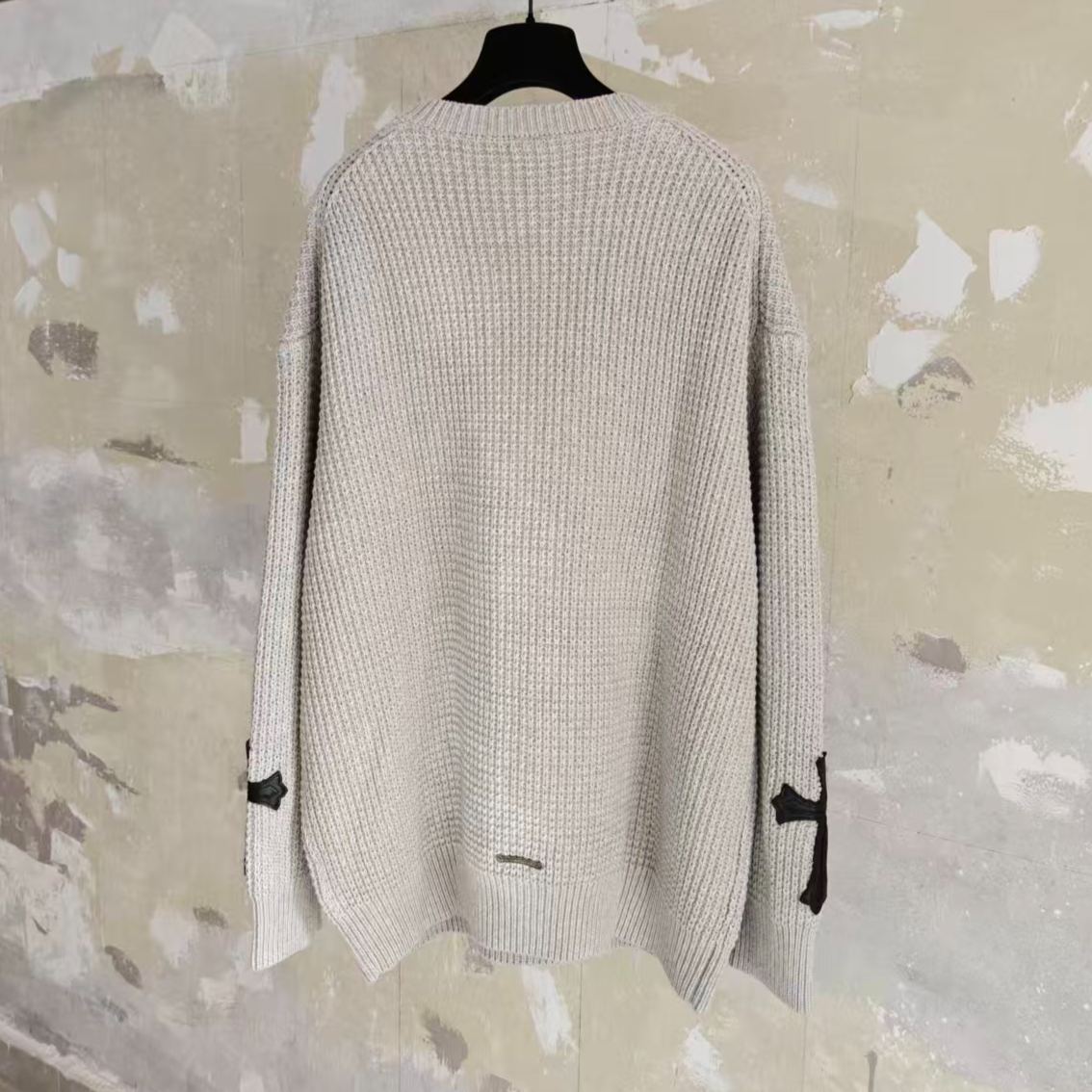 Chrome Hearts Leather Cross Patch Cashmere  (CH-104316903）