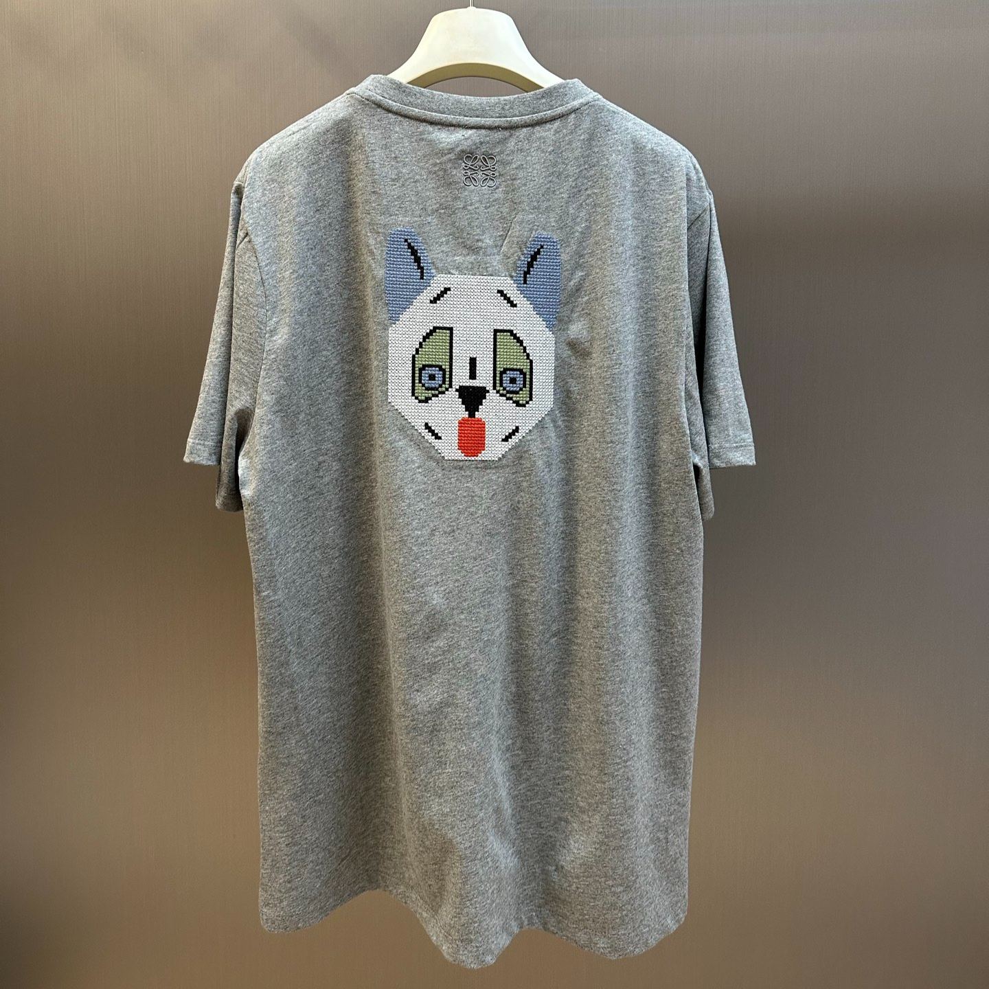 Loewe Futuristic Cat Embroidered Short-Sleeve T-Shirt (S359AJ2X02-1440）