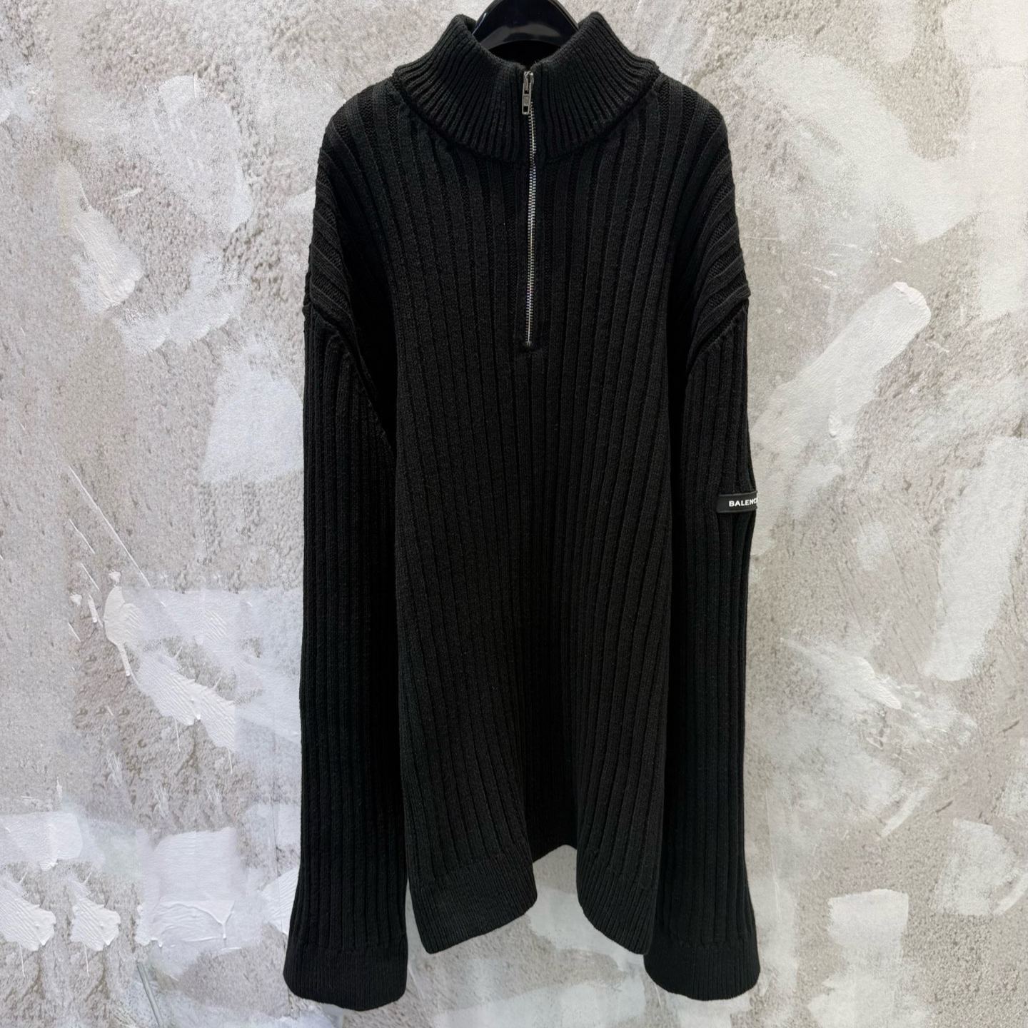 BALENCIAGA half-zip knit sweater（852887T34141001）