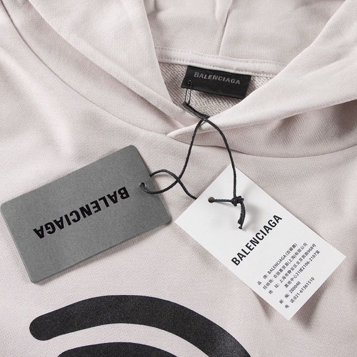Balenciaga Lo_ve Hoodie Oversized Black/Dark Grey Archetype Fleece (739024TQVK33307）