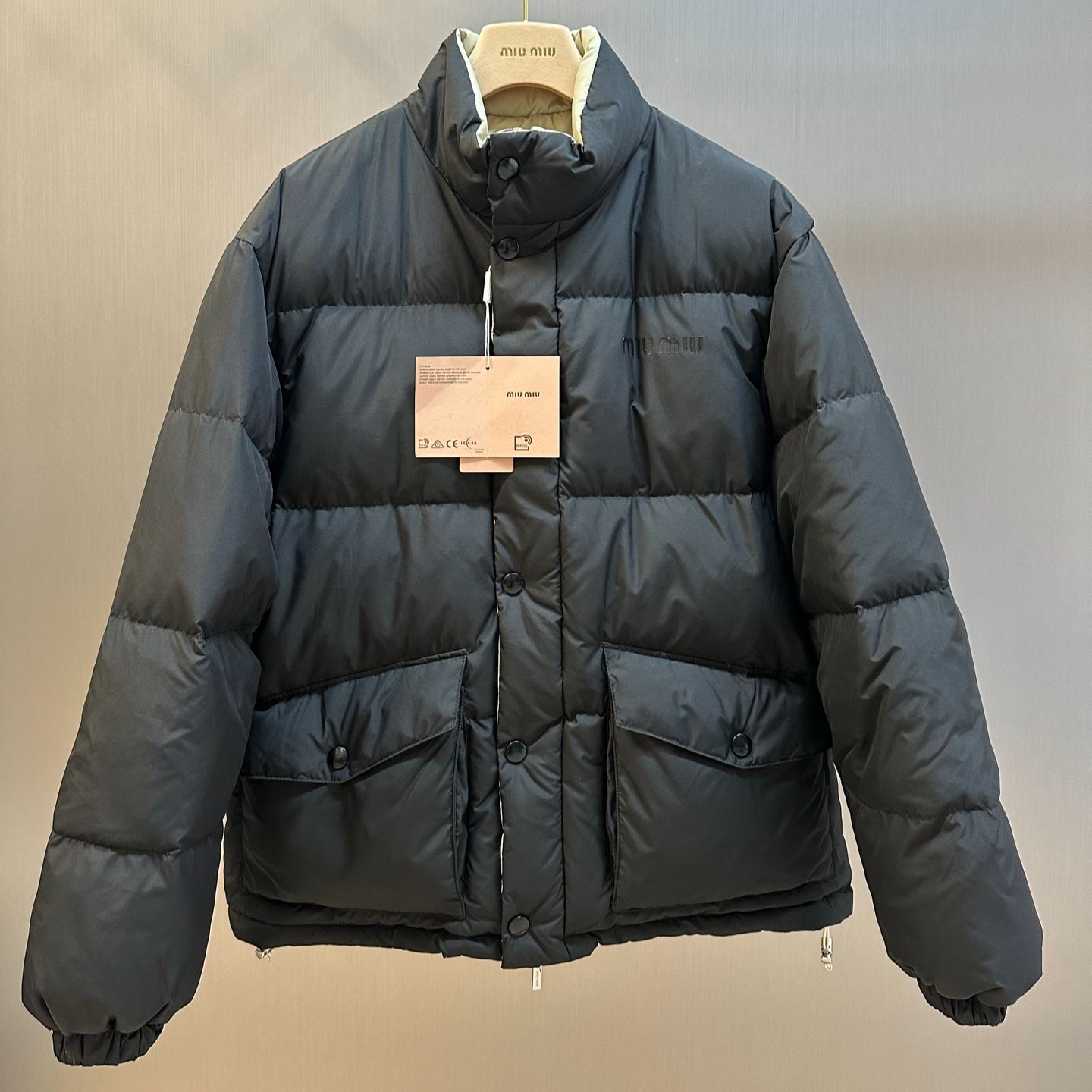 MIU MIU Reversible Stand Collar Down Jacket（ML1320-17OP-F0OQU-S-OOO）