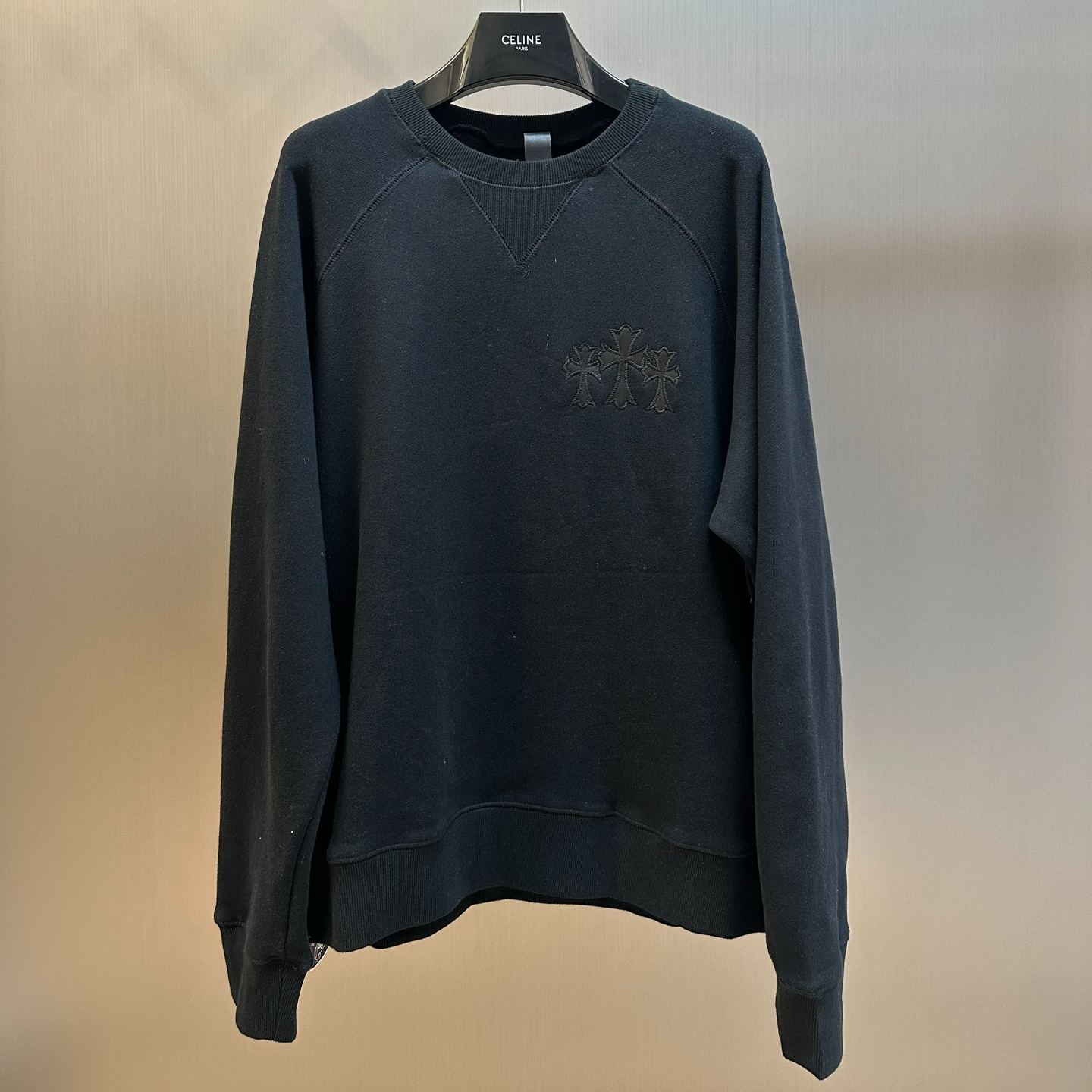 Chrome Hearts 711 Cemetery Cross Nylon CH Crewneck Sweater (1SS2504CH7CCN）