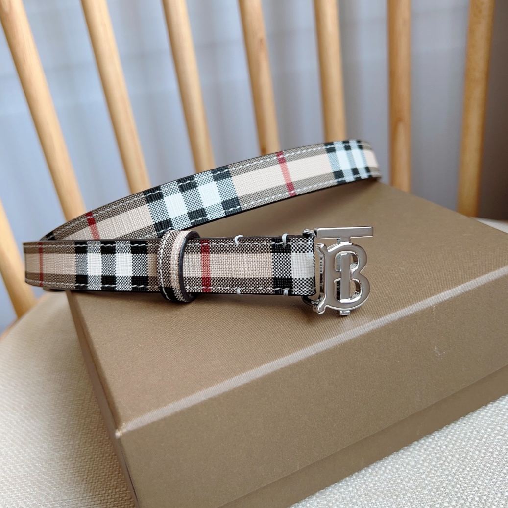 Burberry Check and Leather TB Belt（80704091）