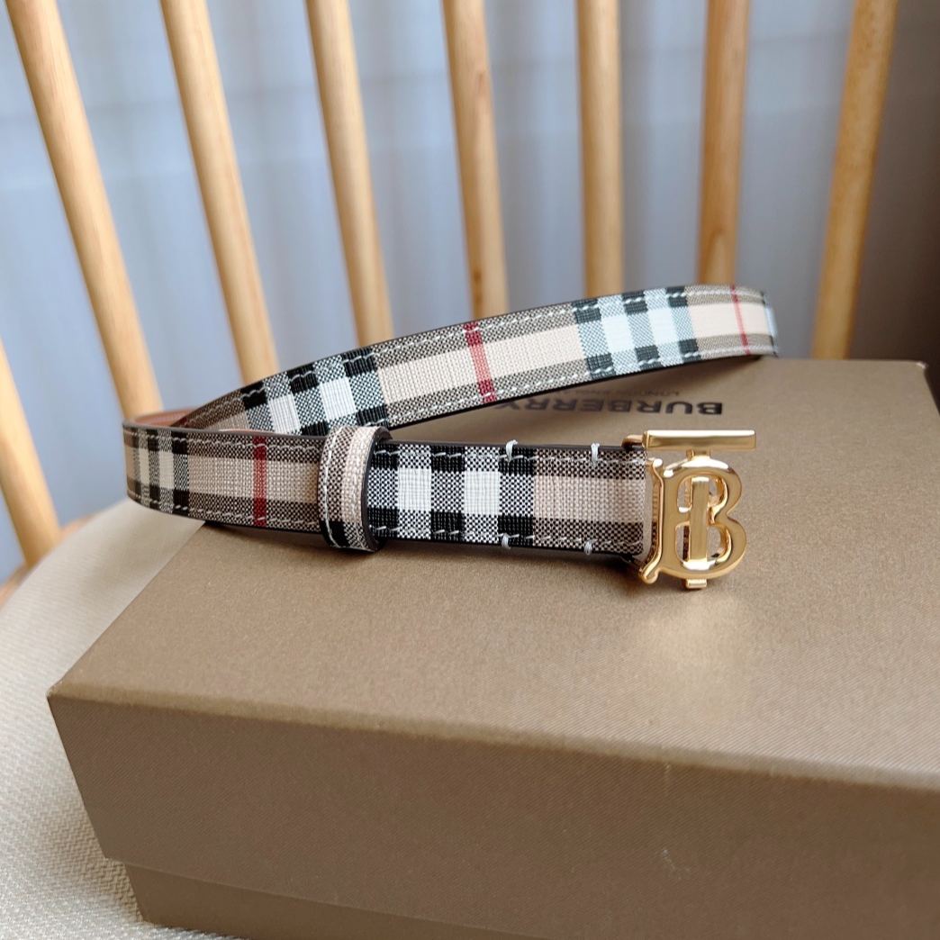 Burberry Check and Leather TB Belt（80704091）