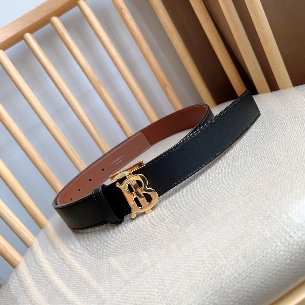 BURBERRY reversible leather belt with TB logo（80525301）